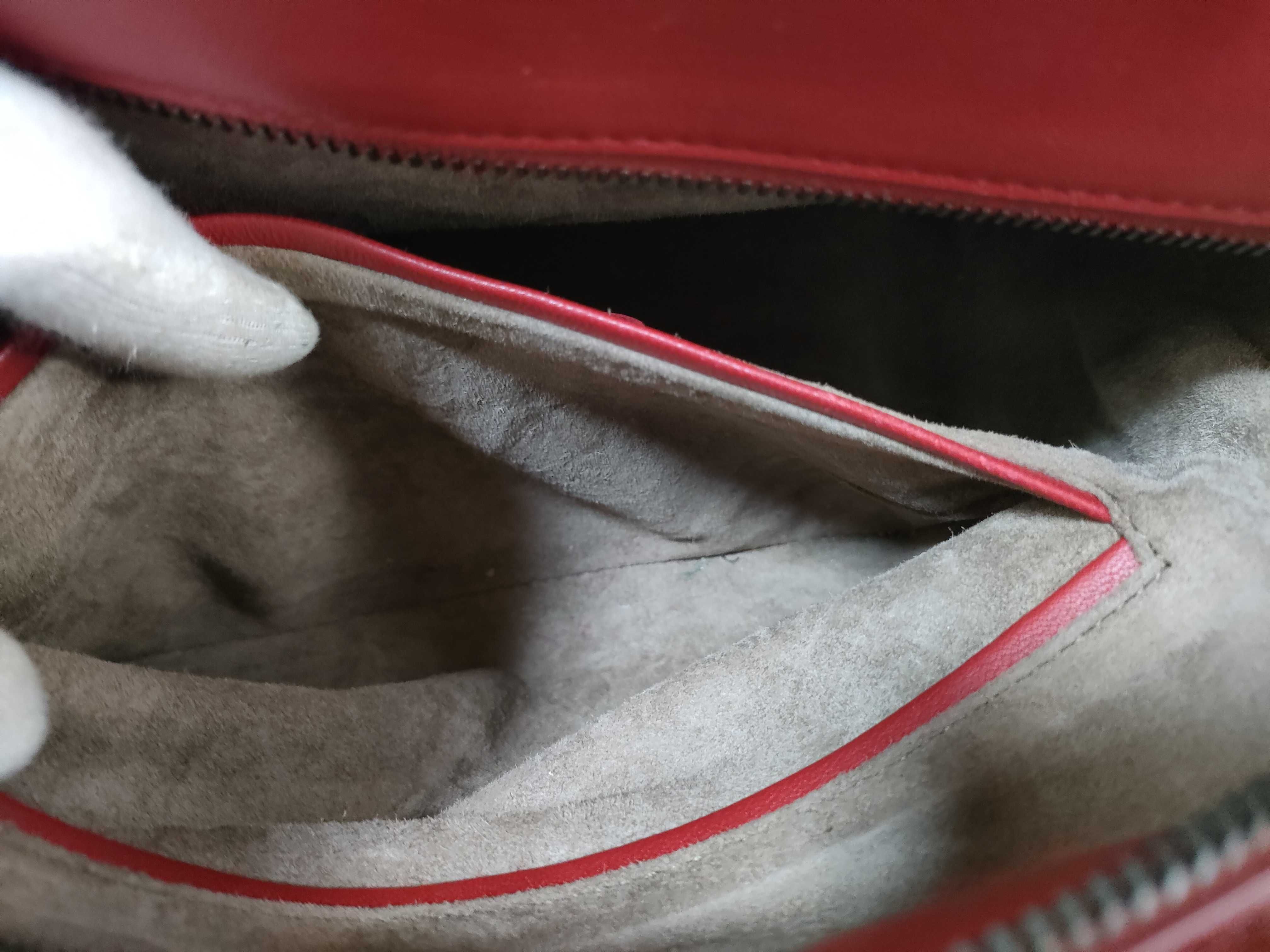 Intrecciato Leather Shoulder Bag, Red Handbag — view 11