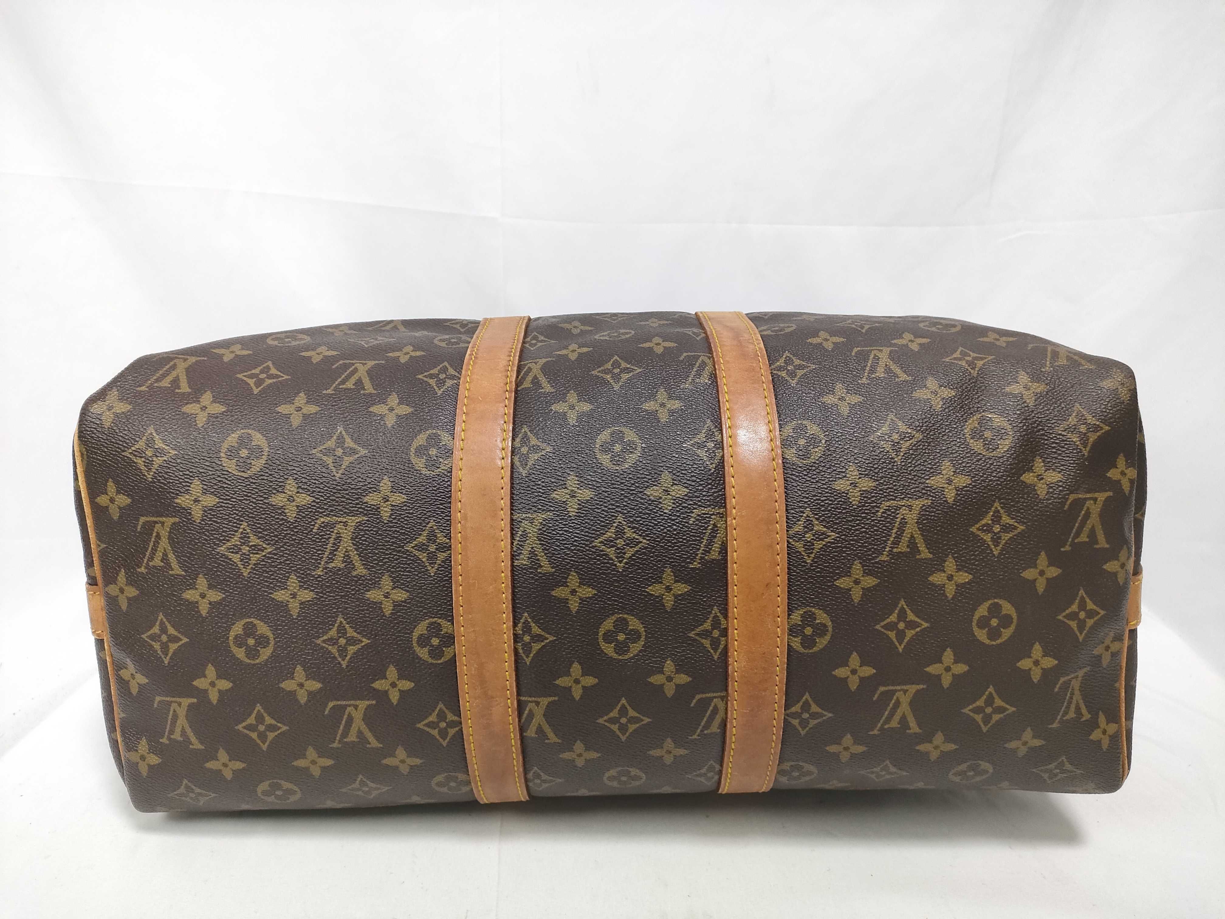 Monogram Keepall Bandoulière 45 M41418 Boston Bag with Handle, Name Tag, and Shoulder Strap — view 3