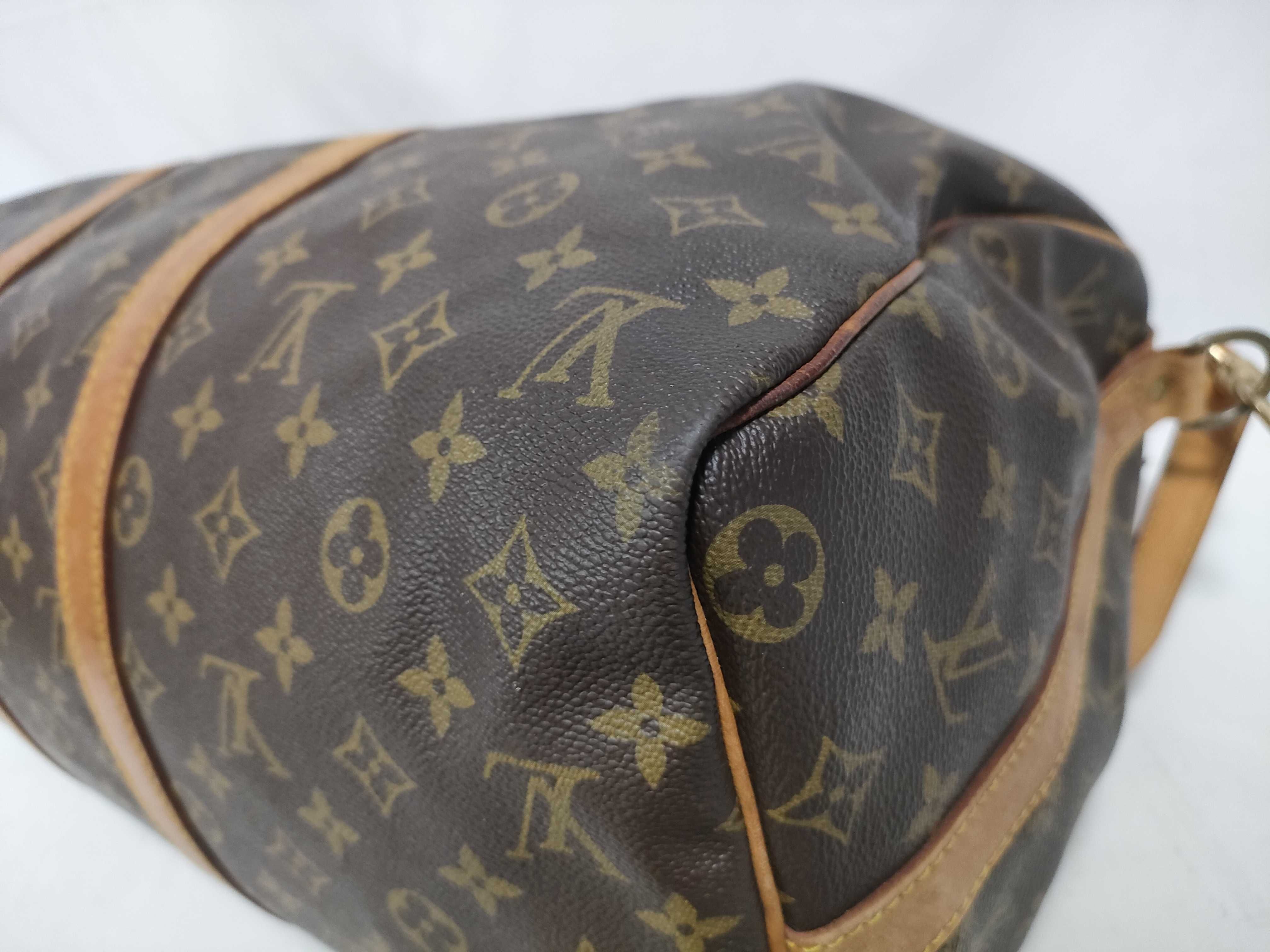 Monogram Keepall Bandoulière 45 M41418 Boston Bag with Handle, Name Tag, and Shoulder Strap — view 6