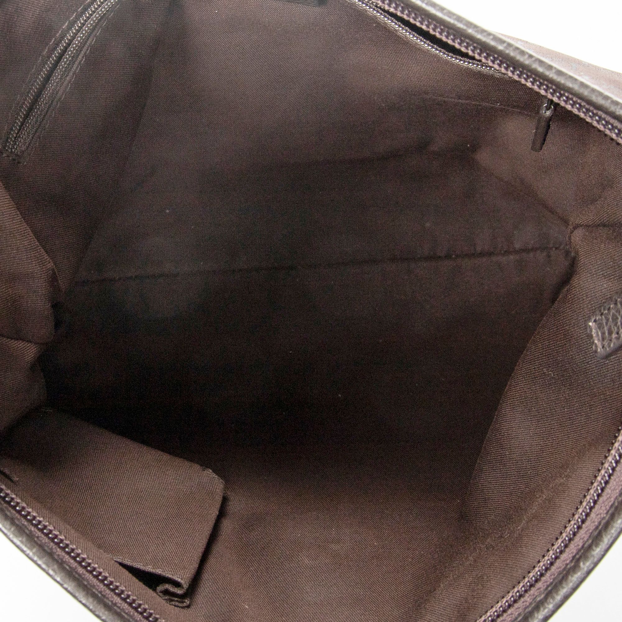 Abbey D-Ring Crossbody Dark Brown Monogrammed Nylon Canvas Silver — view 9