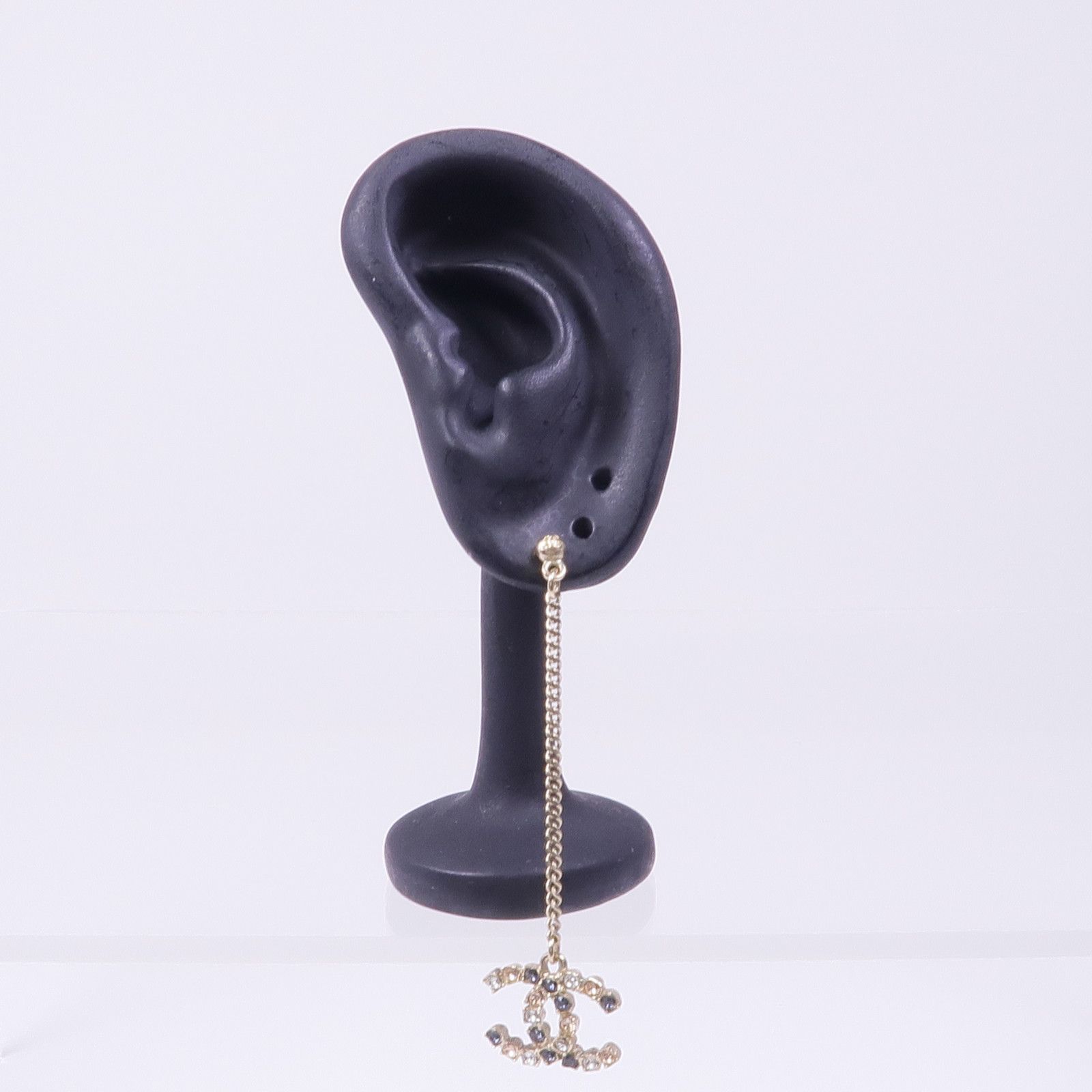 Goldtone Multicolor Crystal CC Drop Earrings — view 7