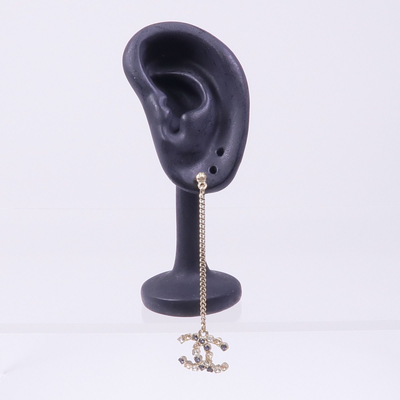Goldtone Multicolor Crystal CC Drop Earrings — view 8