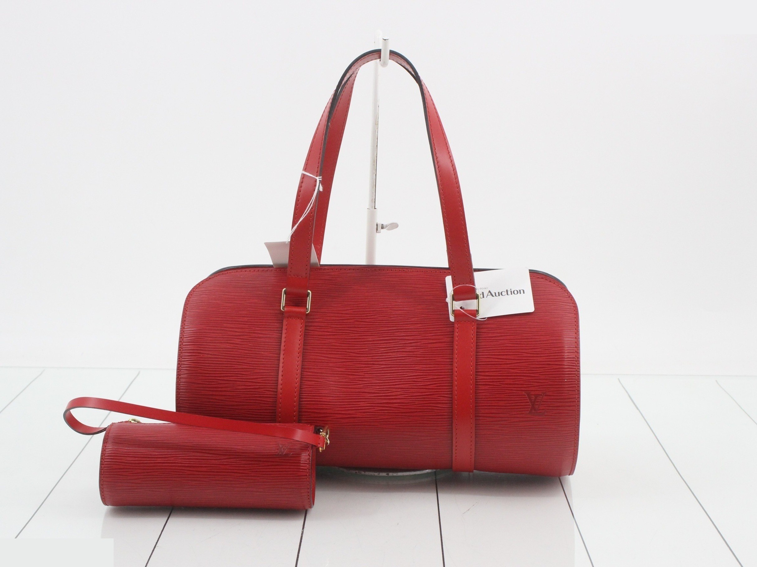 Epi Soufflot Castilian Red Handbag with Pouch