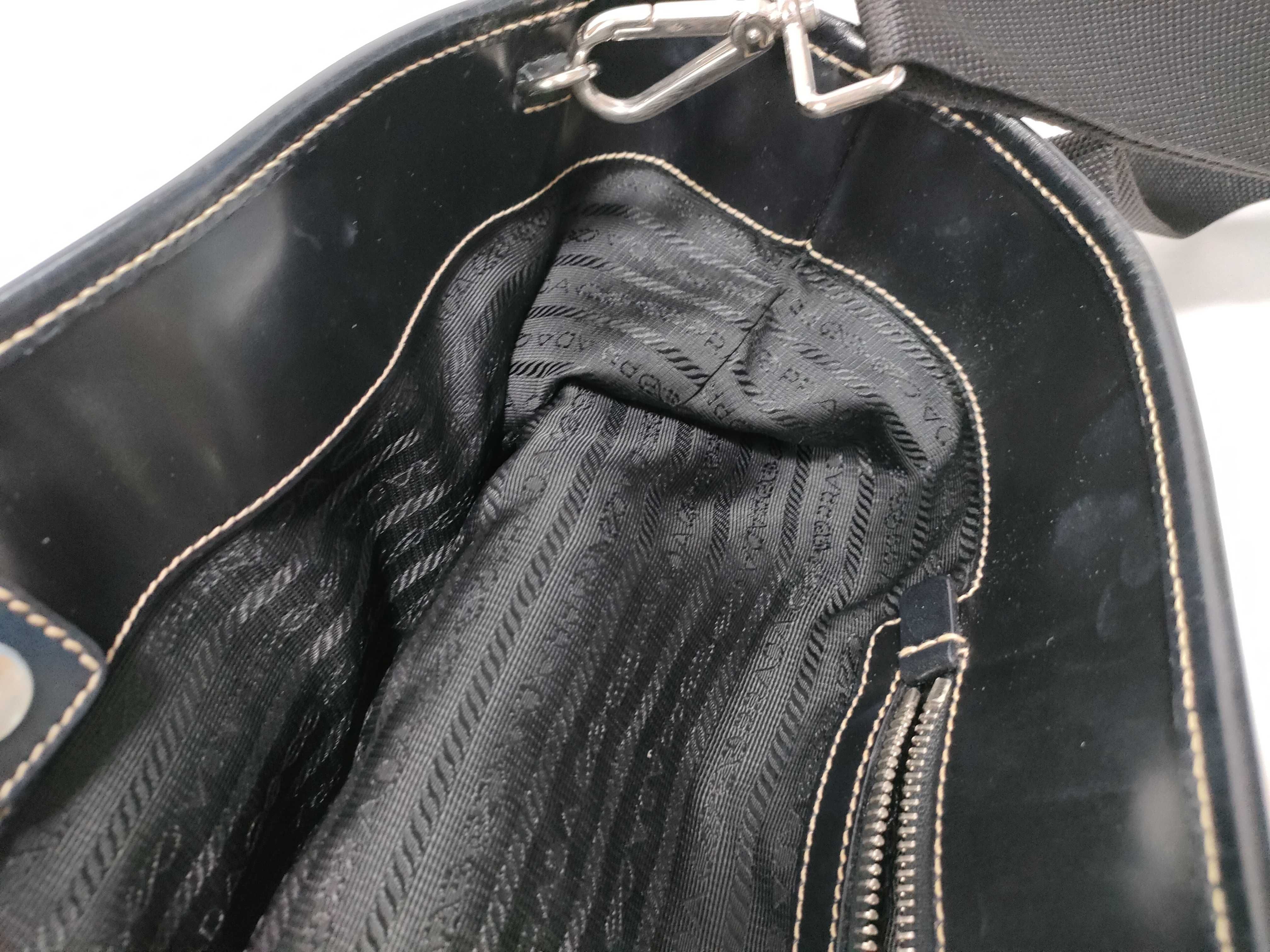 Tessuto Nylon x Leather Tote Bag, Black Tote Bag — view 13