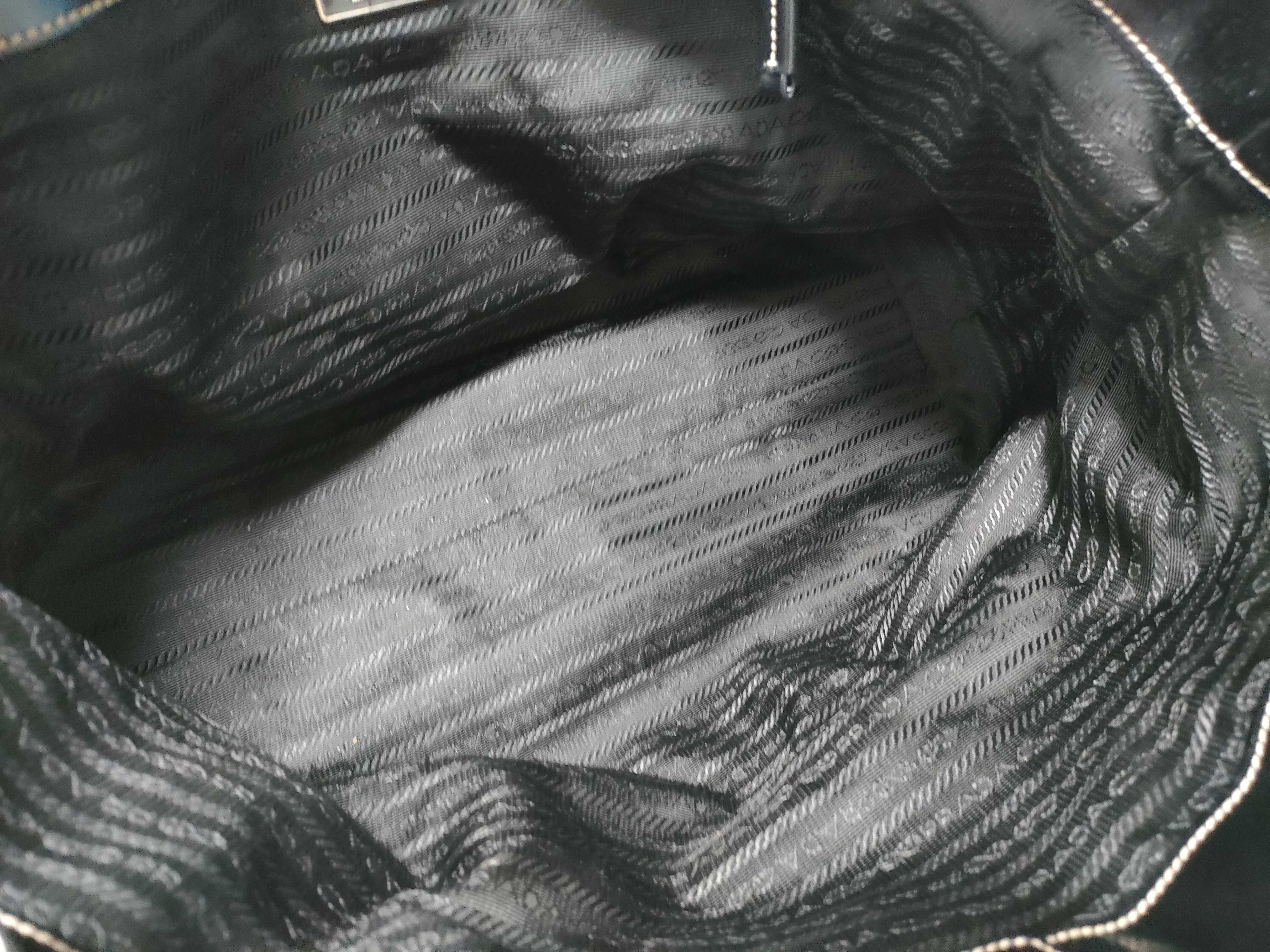 Tessuto Nylon x Leather Tote Bag, Black Tote Bag — view 14