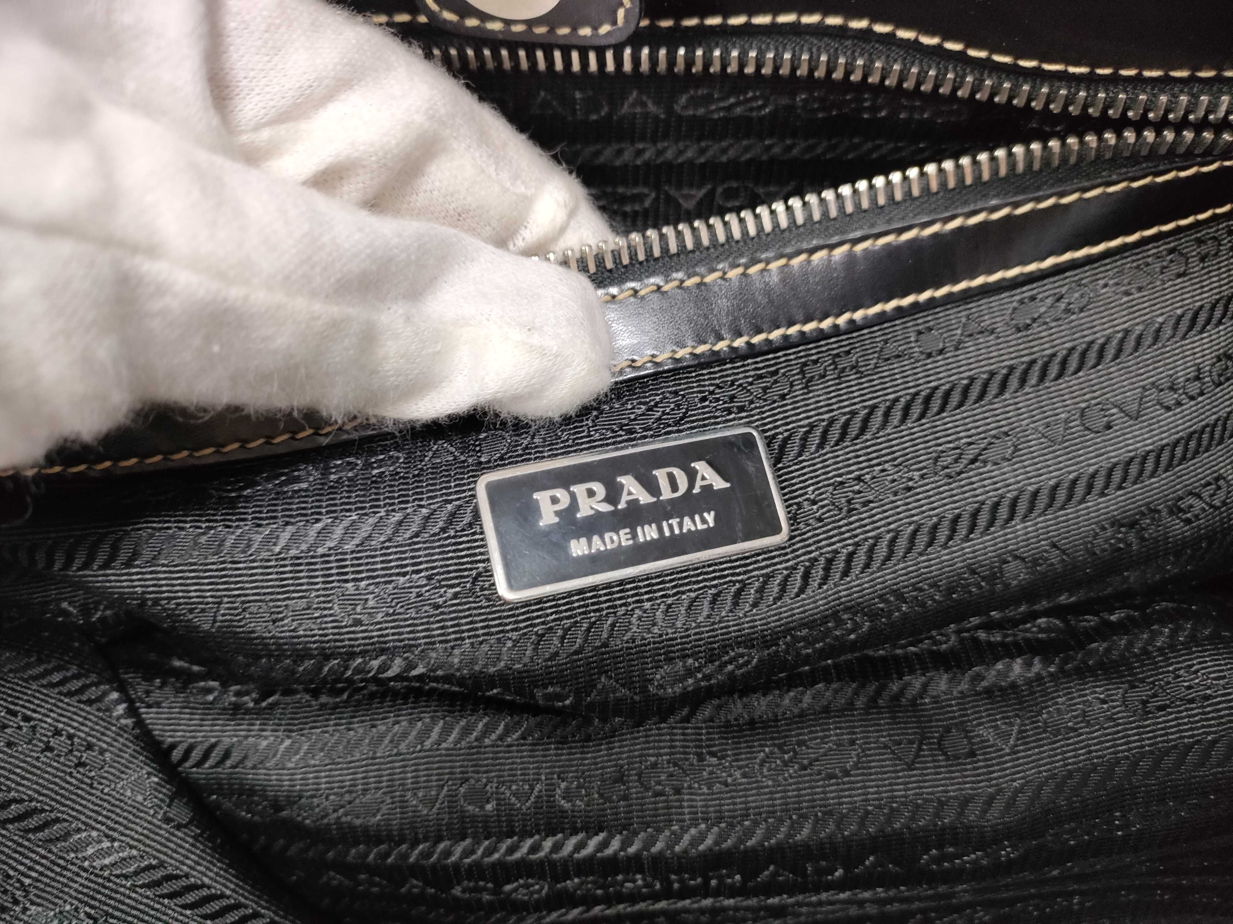 Tessuto Nylon x Leather Tote Bag, Black Tote Bag — view 15