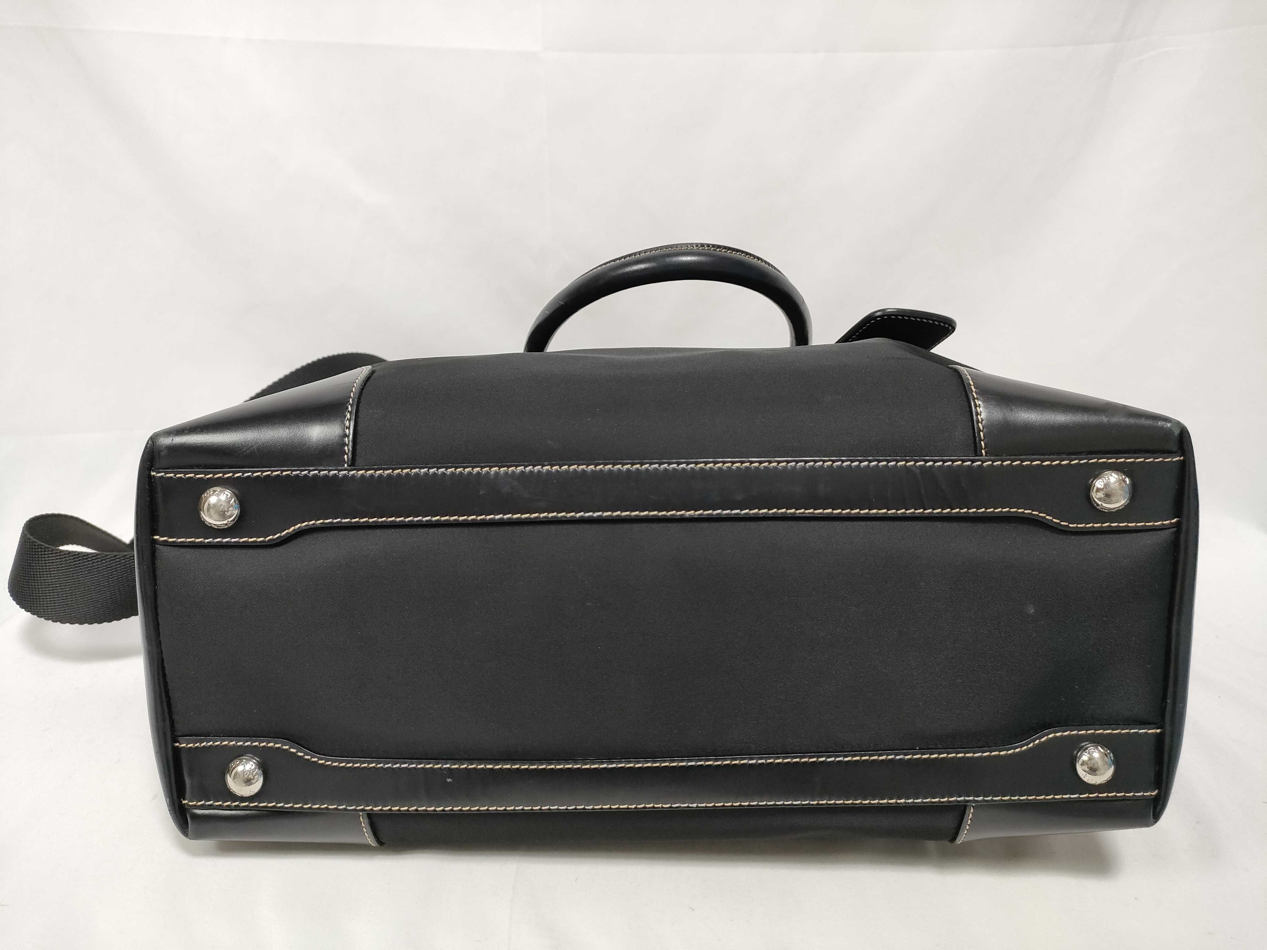 Tessuto Nylon x Leather Tote Bag, Black Tote Bag — view 3