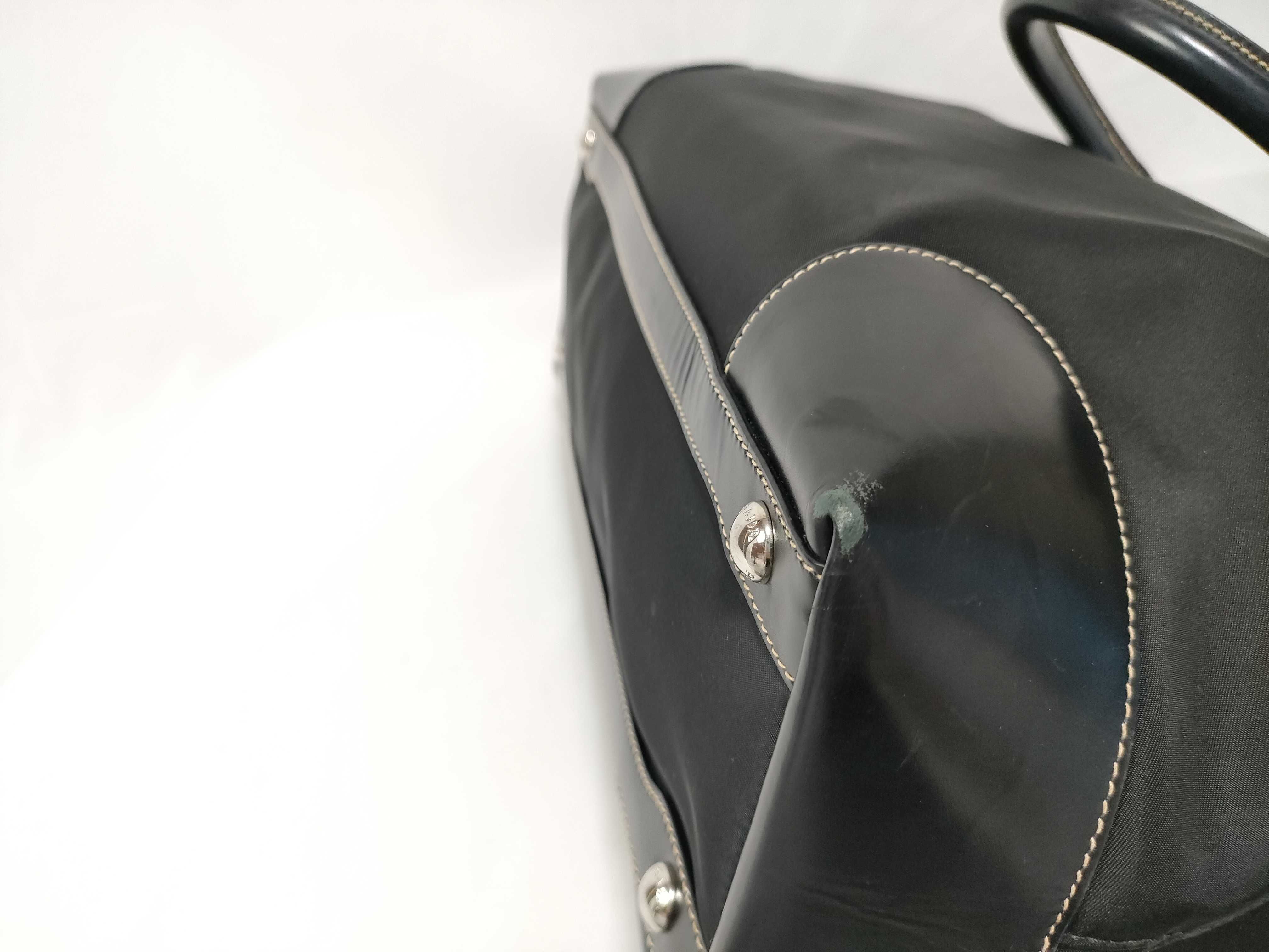 Tessuto Nylon x Leather Tote Bag, Black Tote Bag — view 4