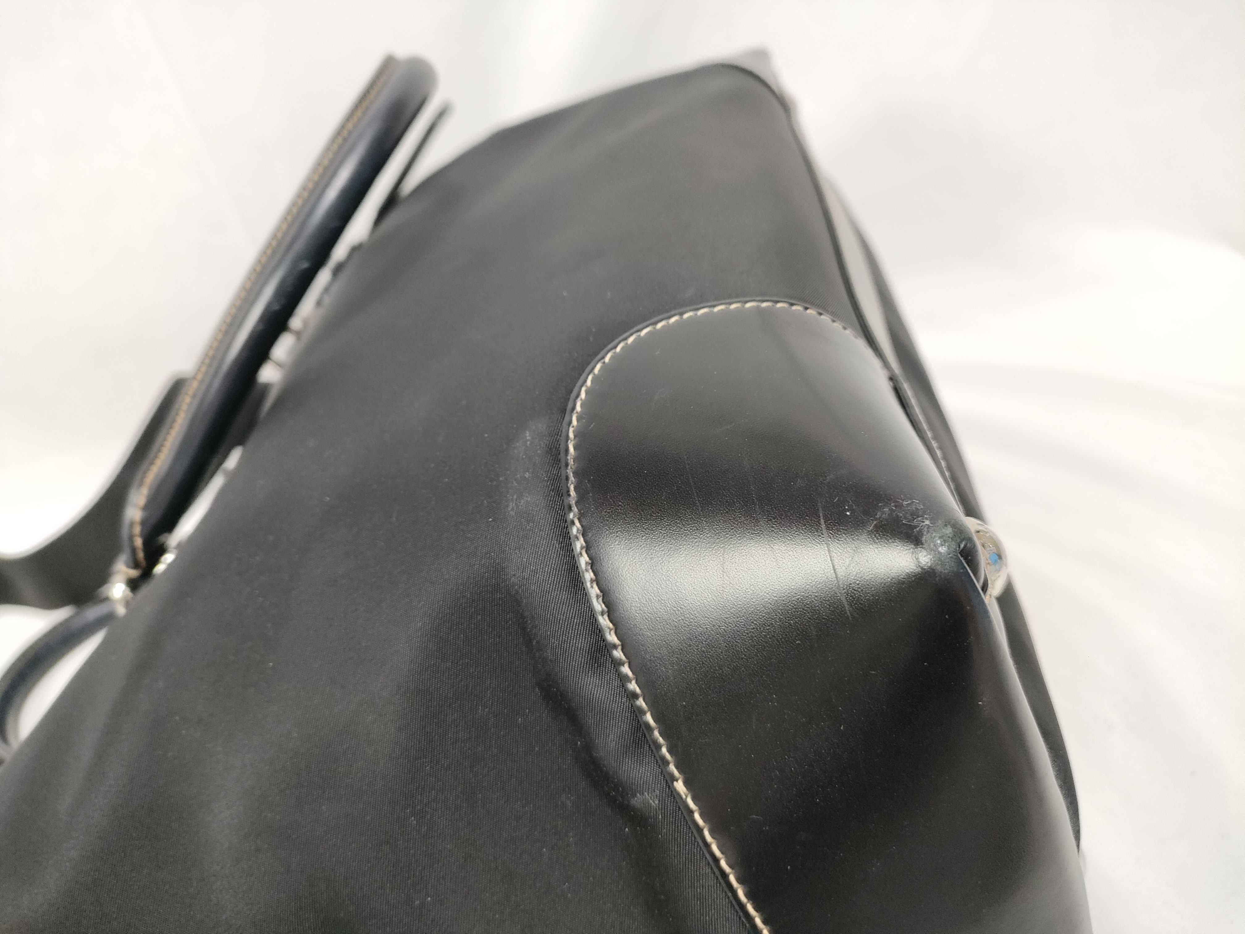 Tessuto Nylon x Leather Tote Bag, Black Tote Bag — view 5