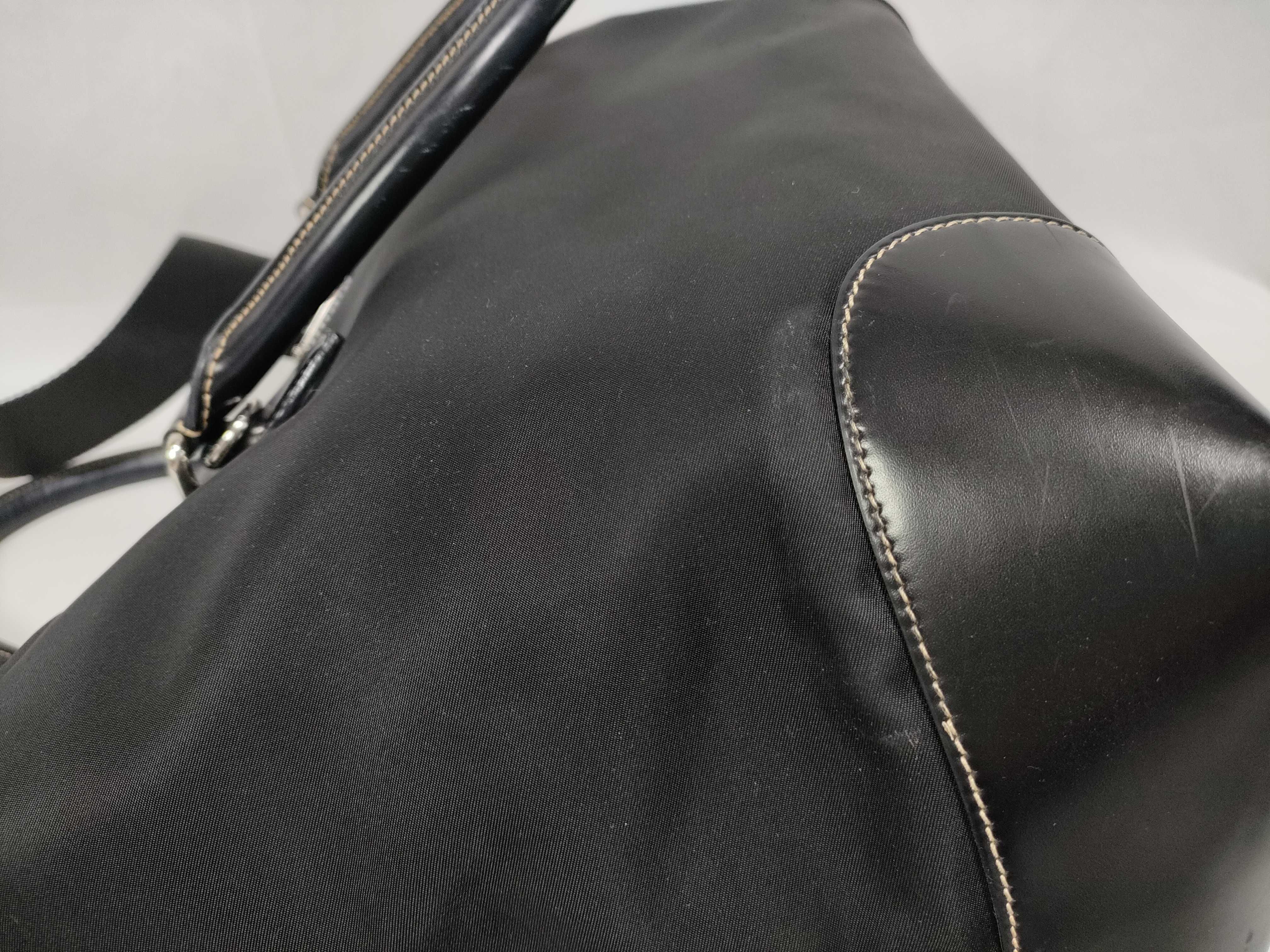 Tessuto Nylon x Leather Tote Bag, Black Tote Bag — view 6