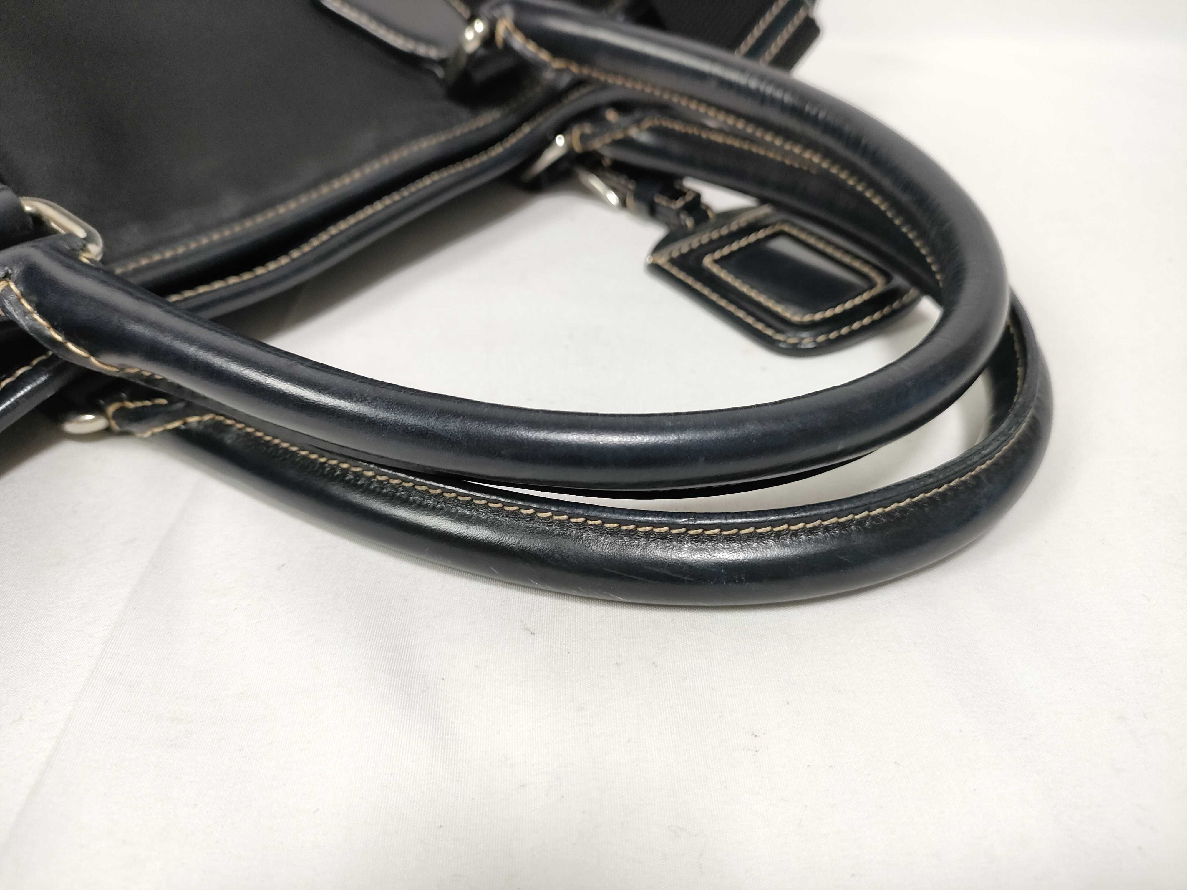 Tessuto Nylon x Leather Tote Bag, Black Tote Bag — view 8