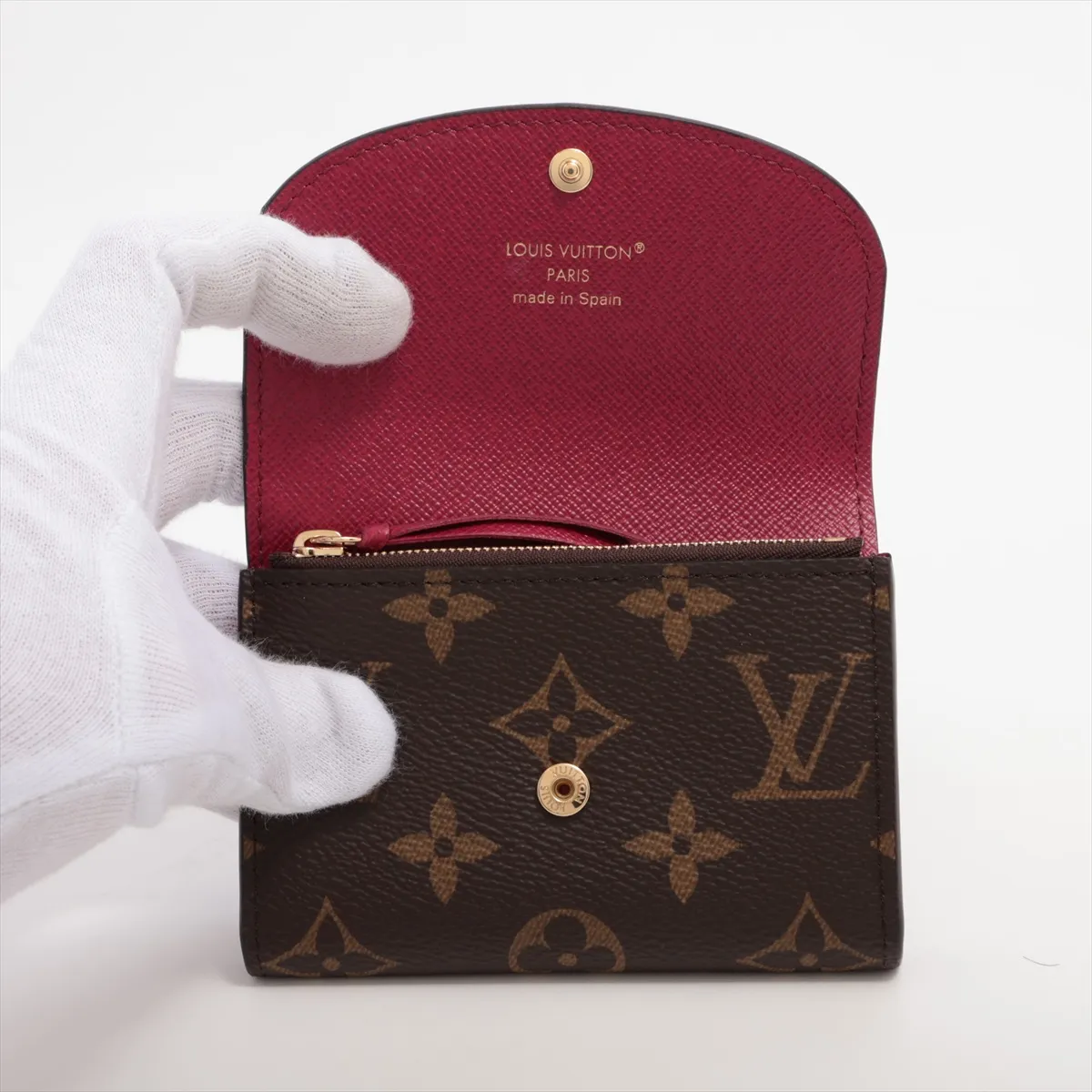 Monogram Portemonnaie Rosalie M41939 Fuchsia Coin Case (RFID detected) — view 3