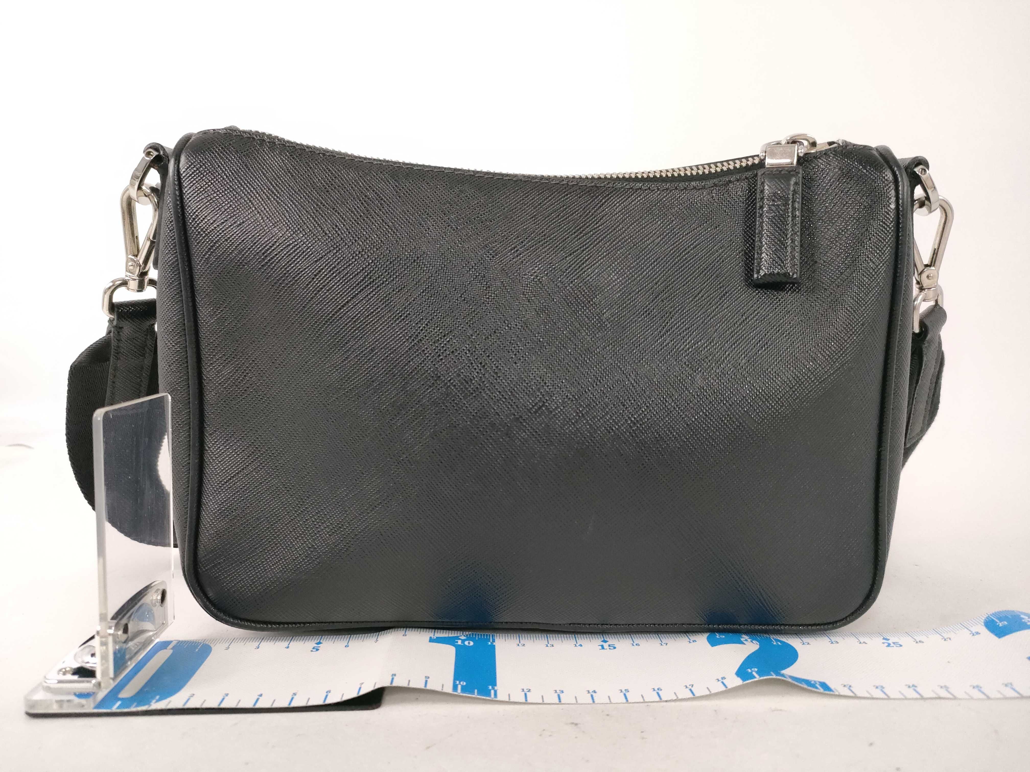 Saffiano Leather Shoulder Bag with Pouch — view 2