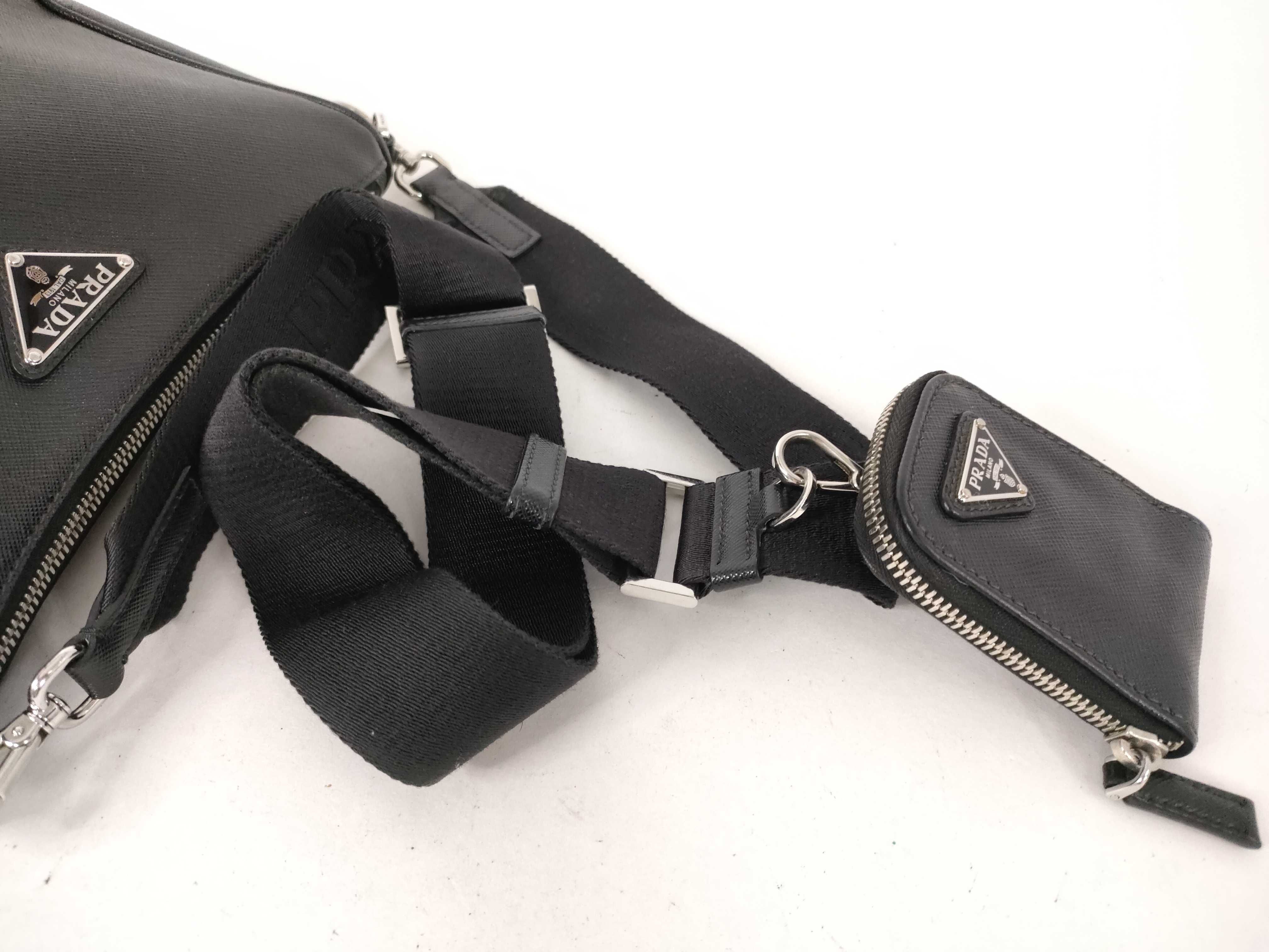 Saffiano Leather Shoulder Bag with Pouch — view 3
