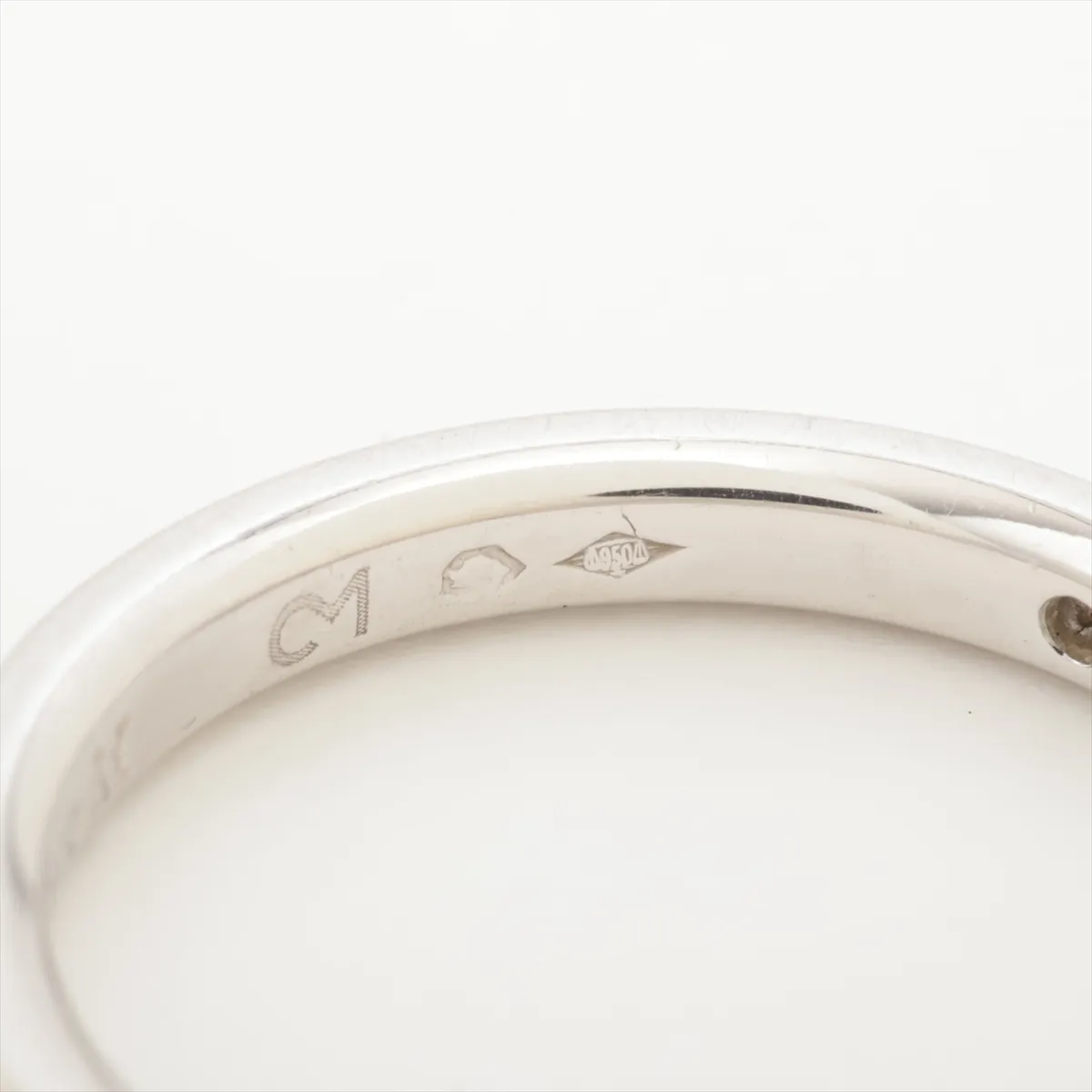 Infinie Etoile 3P Diamond Ring, Pt950, 5.1g, Initials, BL40708, Hallmark — view 6
