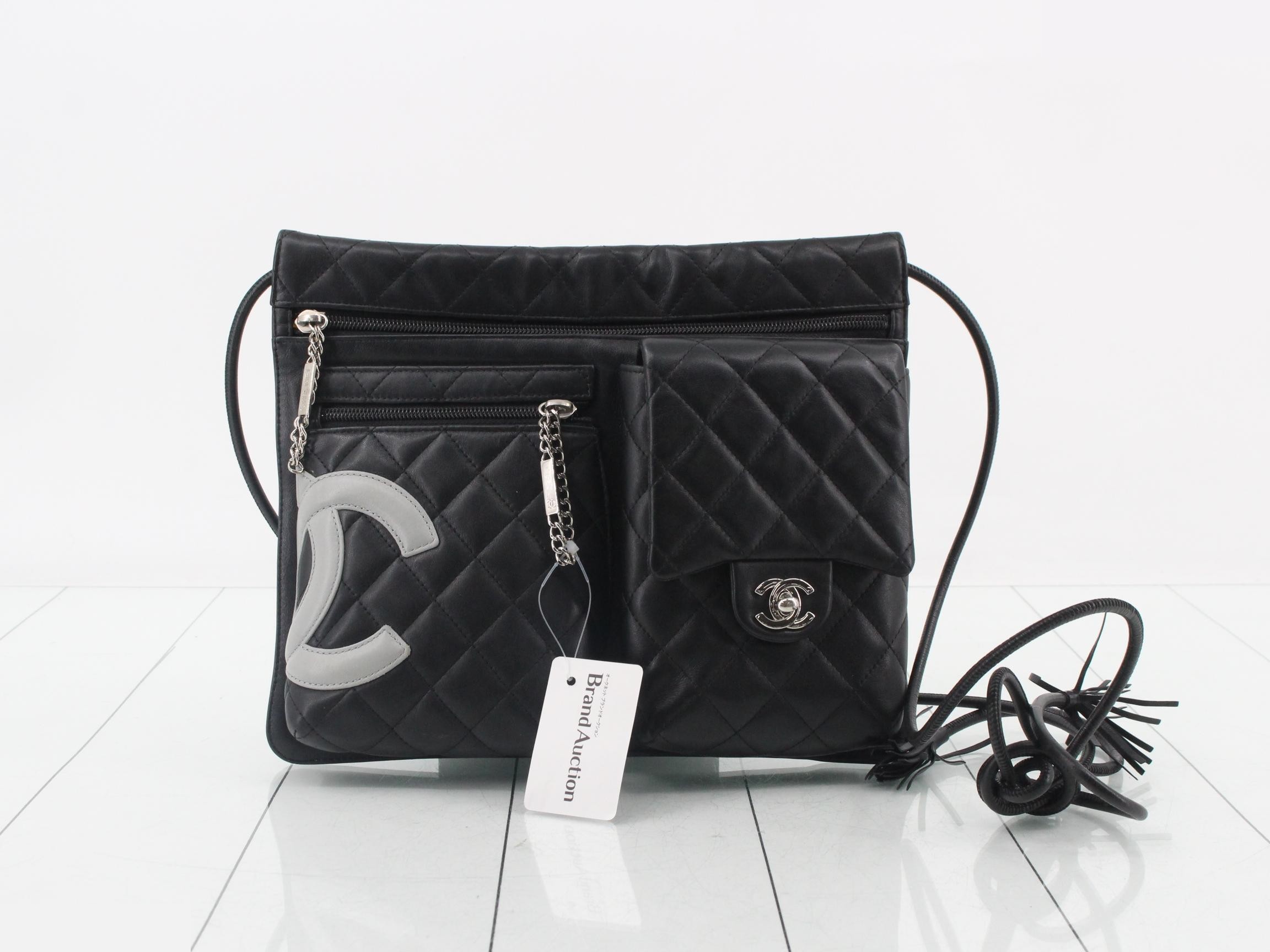 Cambon Line Shoulder Bag, Black, with sticker