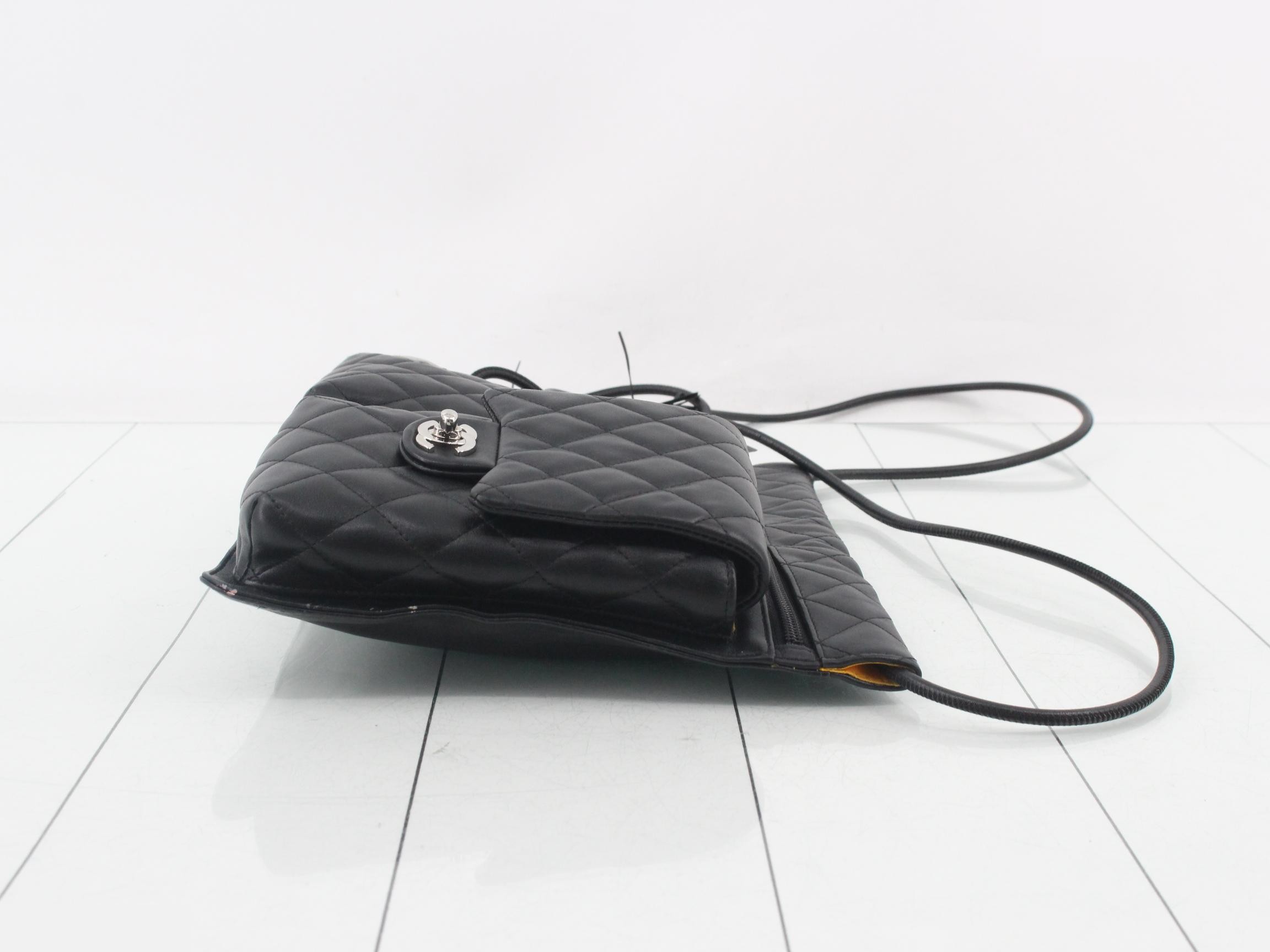 Cambon Line Shoulder Bag, Black, with sticker — view 3