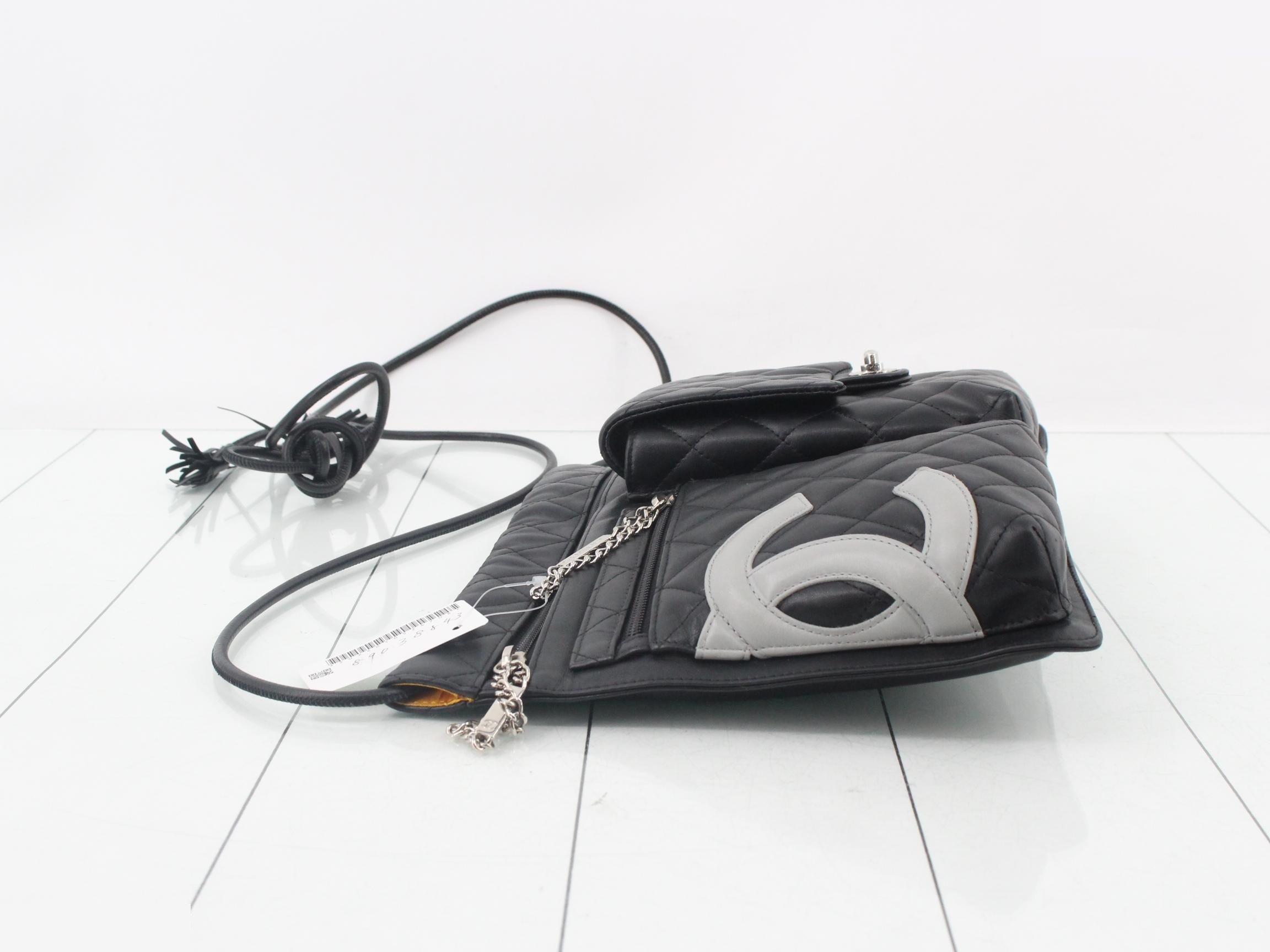 Cambon Line Shoulder Bag, Black, with sticker — view 4