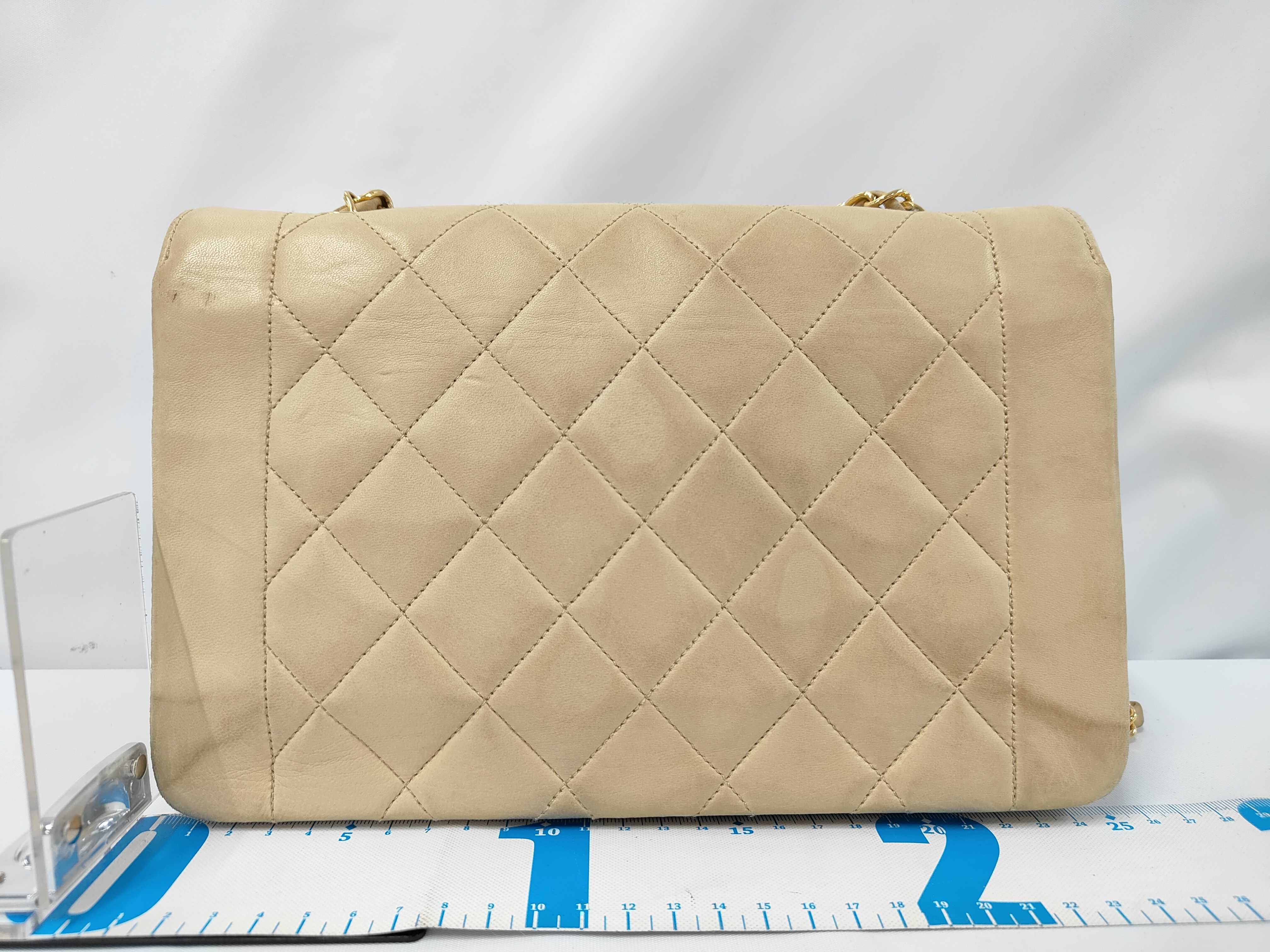 Diana Lamb Chain Shoulder Bag (Beige) — view 2