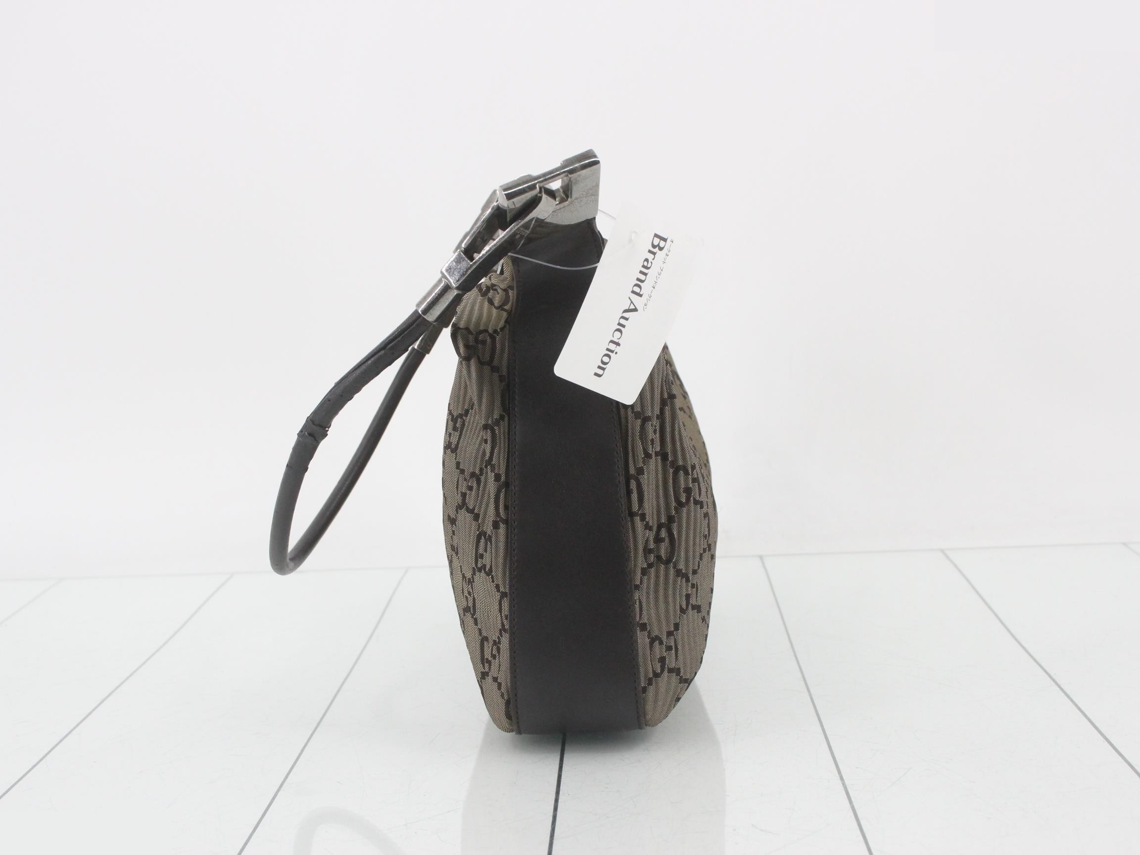 Handbag, GG pattern, pleated, brown — view 4