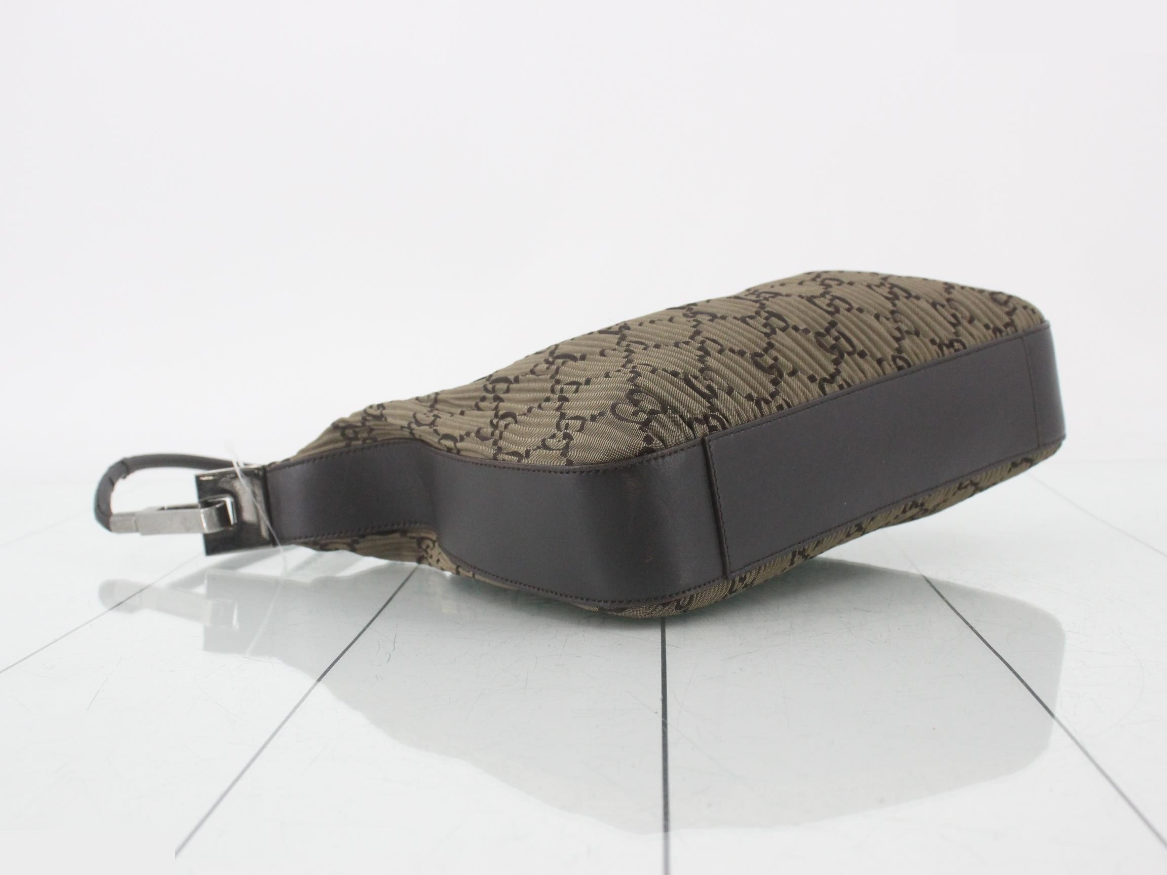 Handbag, GG pattern, pleated, brown — view 5