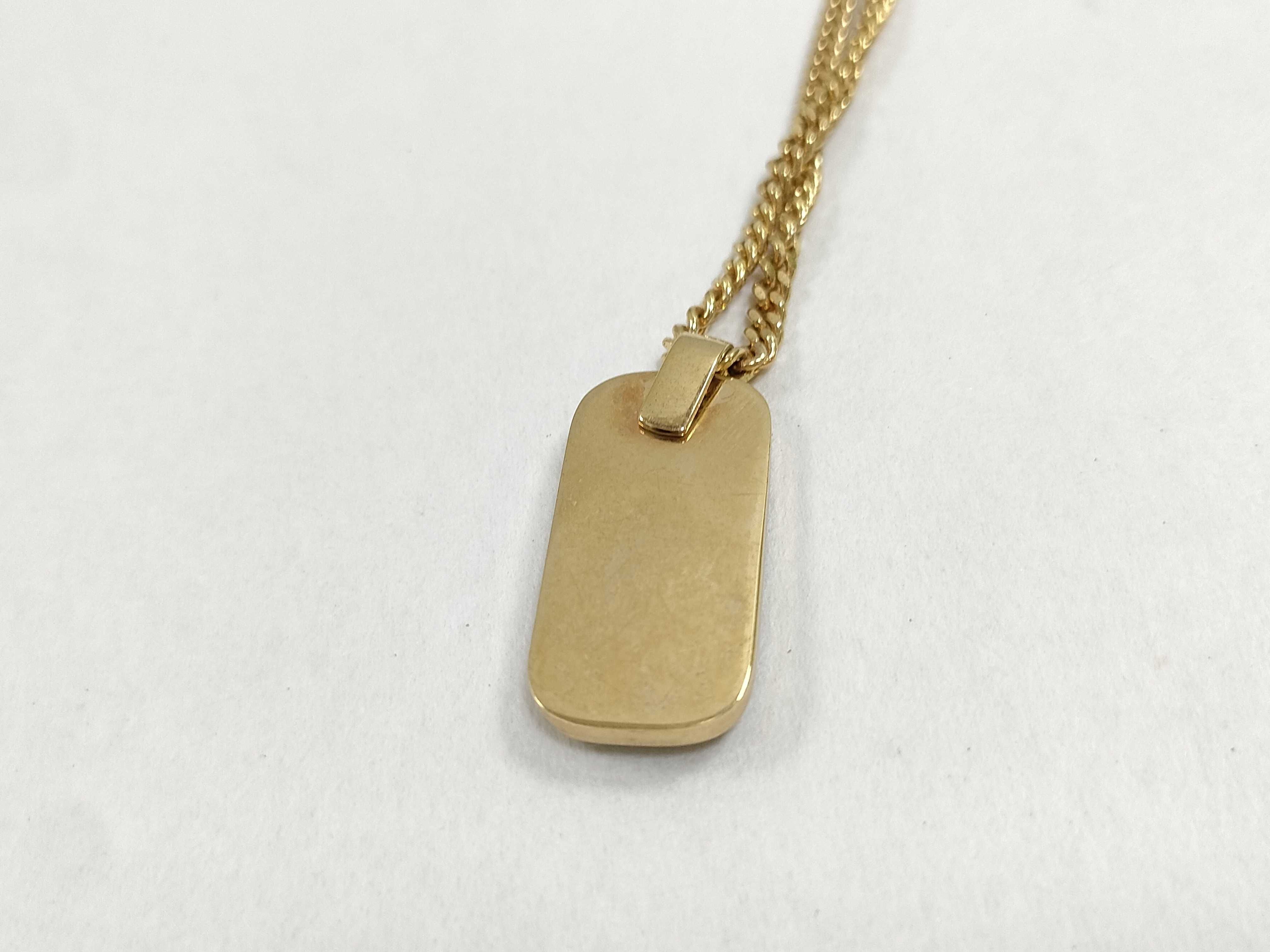 Necklace, Gold with Black Plate — view 2
