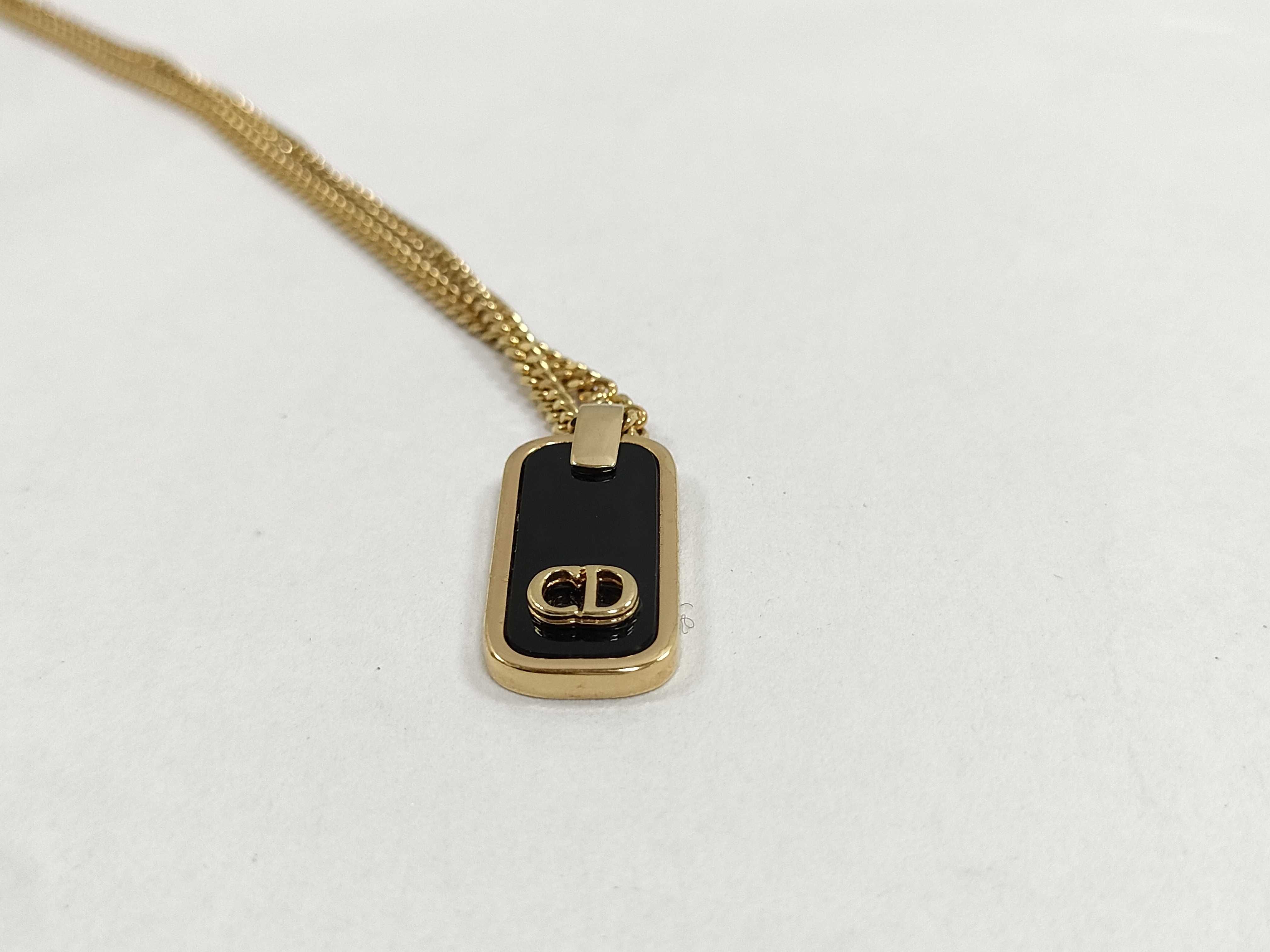 Necklace, Gold with Black Plate — view 5