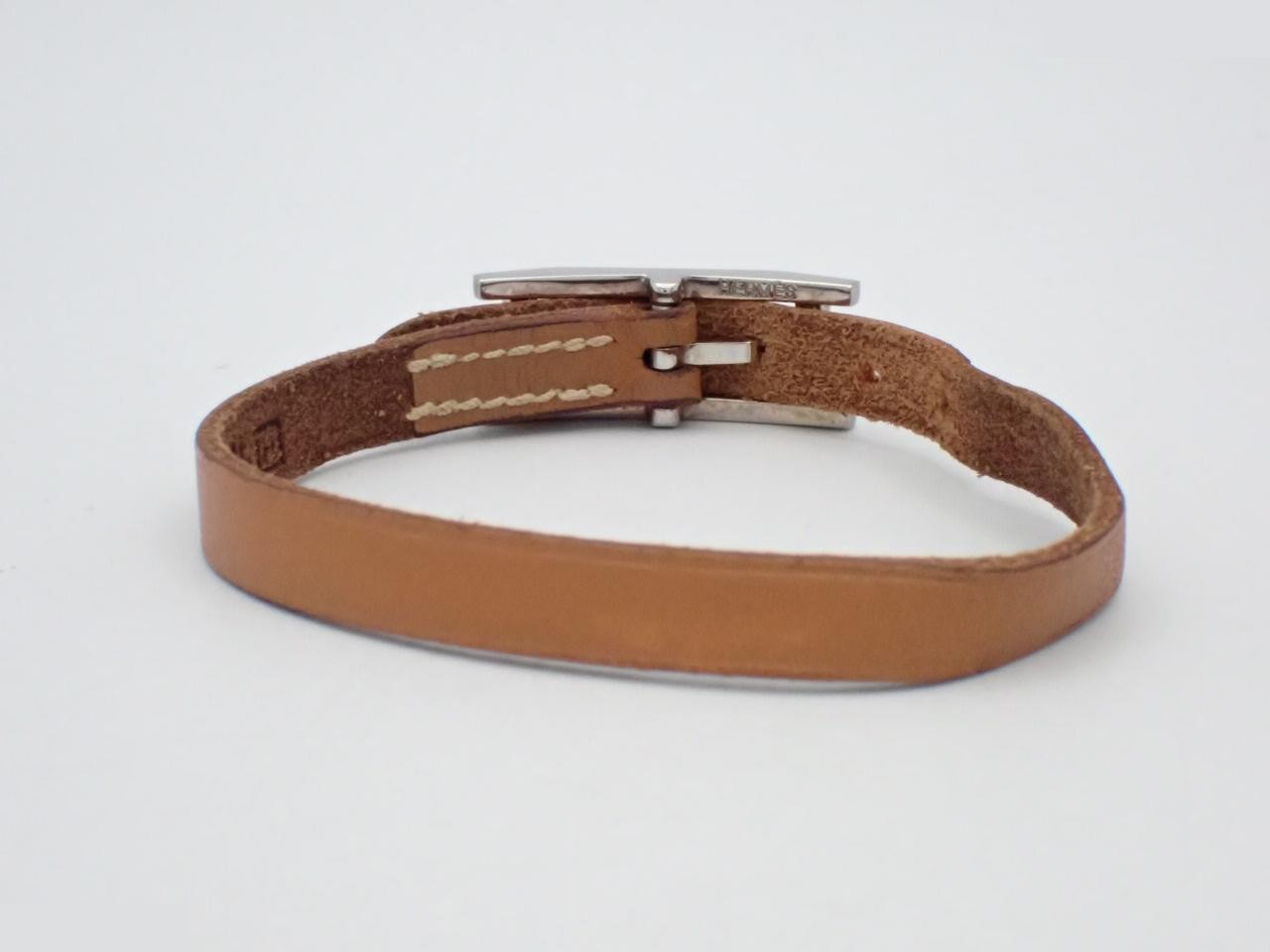 Api Leather Bracelet (?) - H stamp, Brown, Wrist size approximately 19cm — view 2