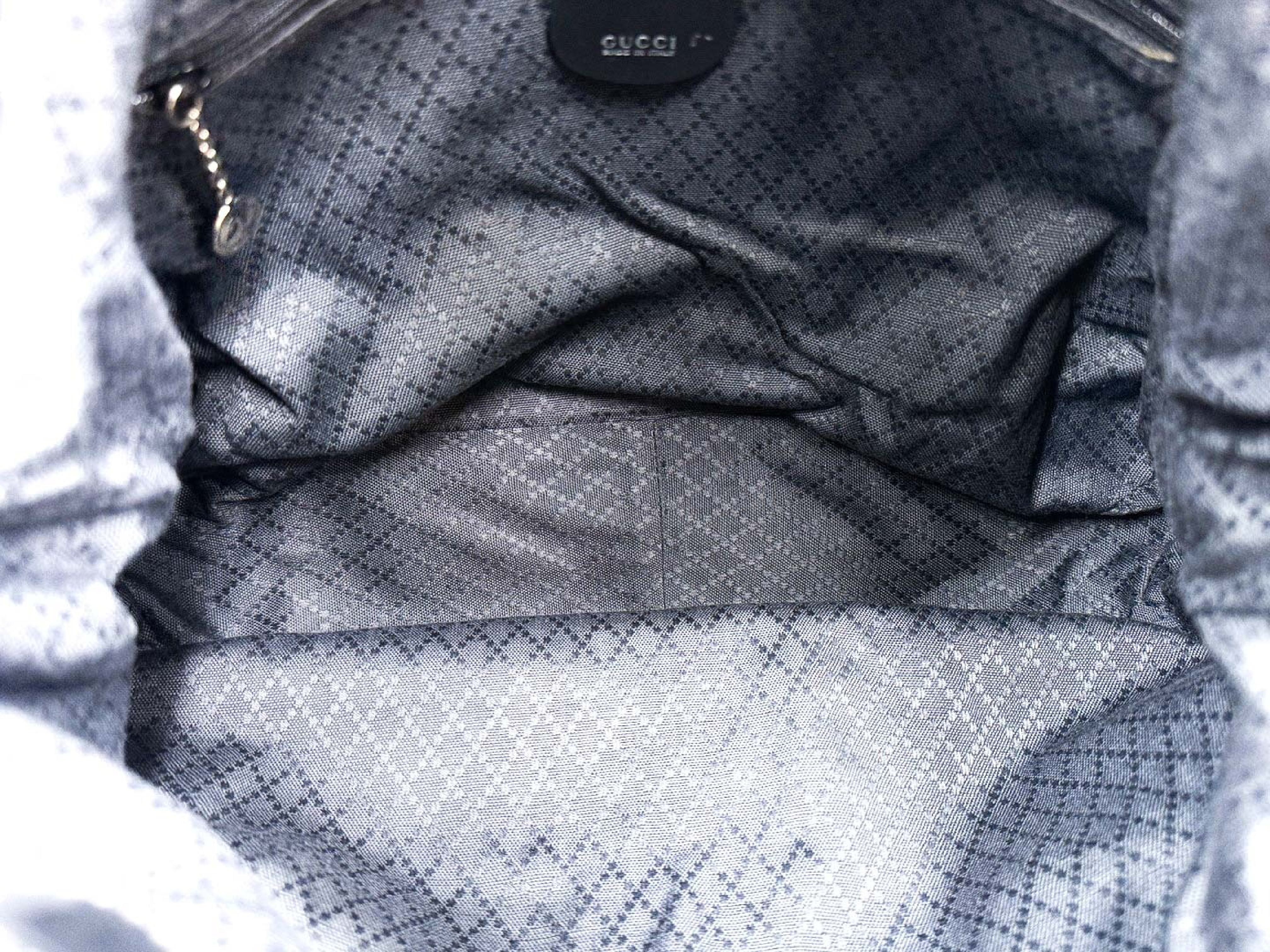 Bamboo Leather Black Silver Hardware Handbag 001.123 — view 9