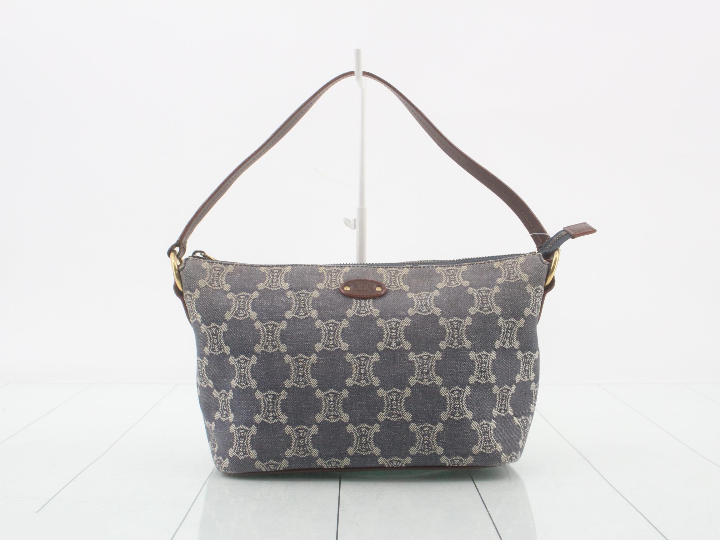Paris Macadam Denim One-Shoulder Pouch