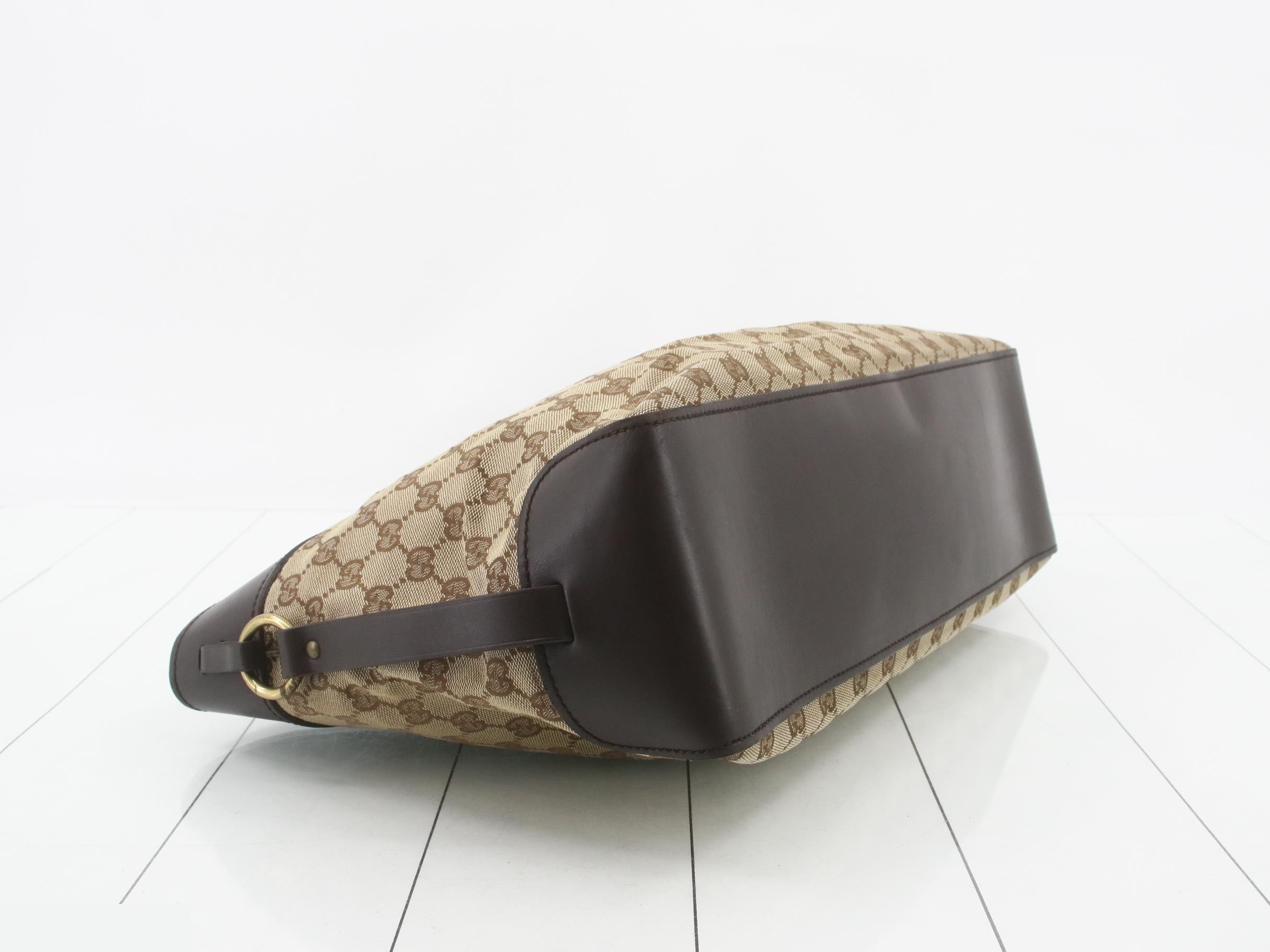 106251 GG Canvas Tote Bag with Belt, Canvas, Beige, Brown — view 5