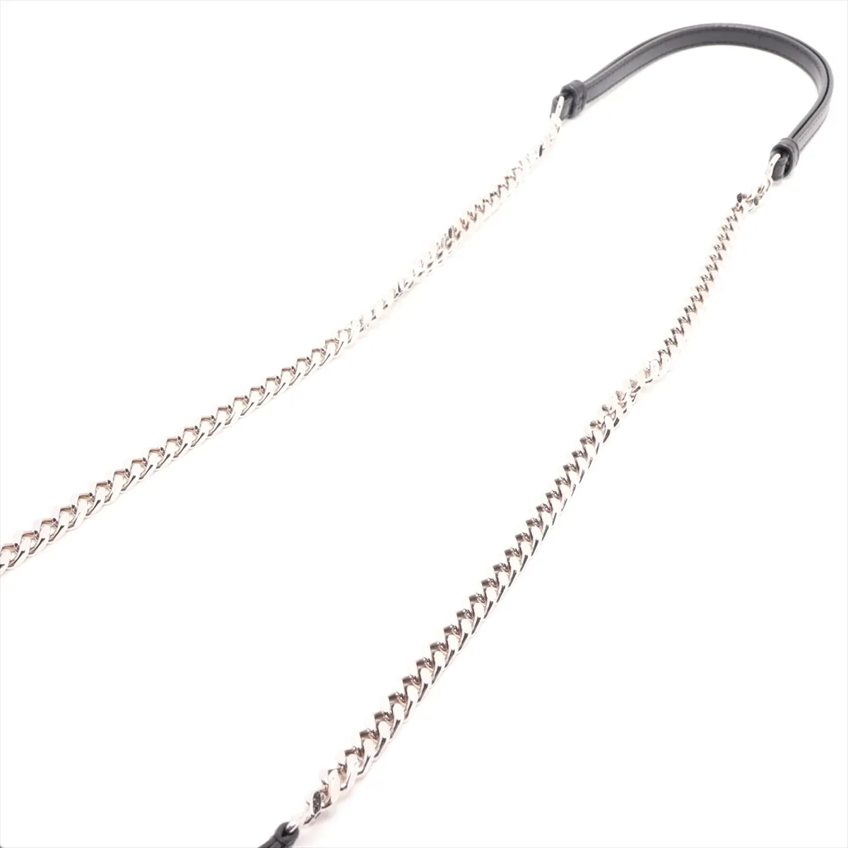 Double Micro Baguette Leather Chain Shoulder Bag, Black — view 5