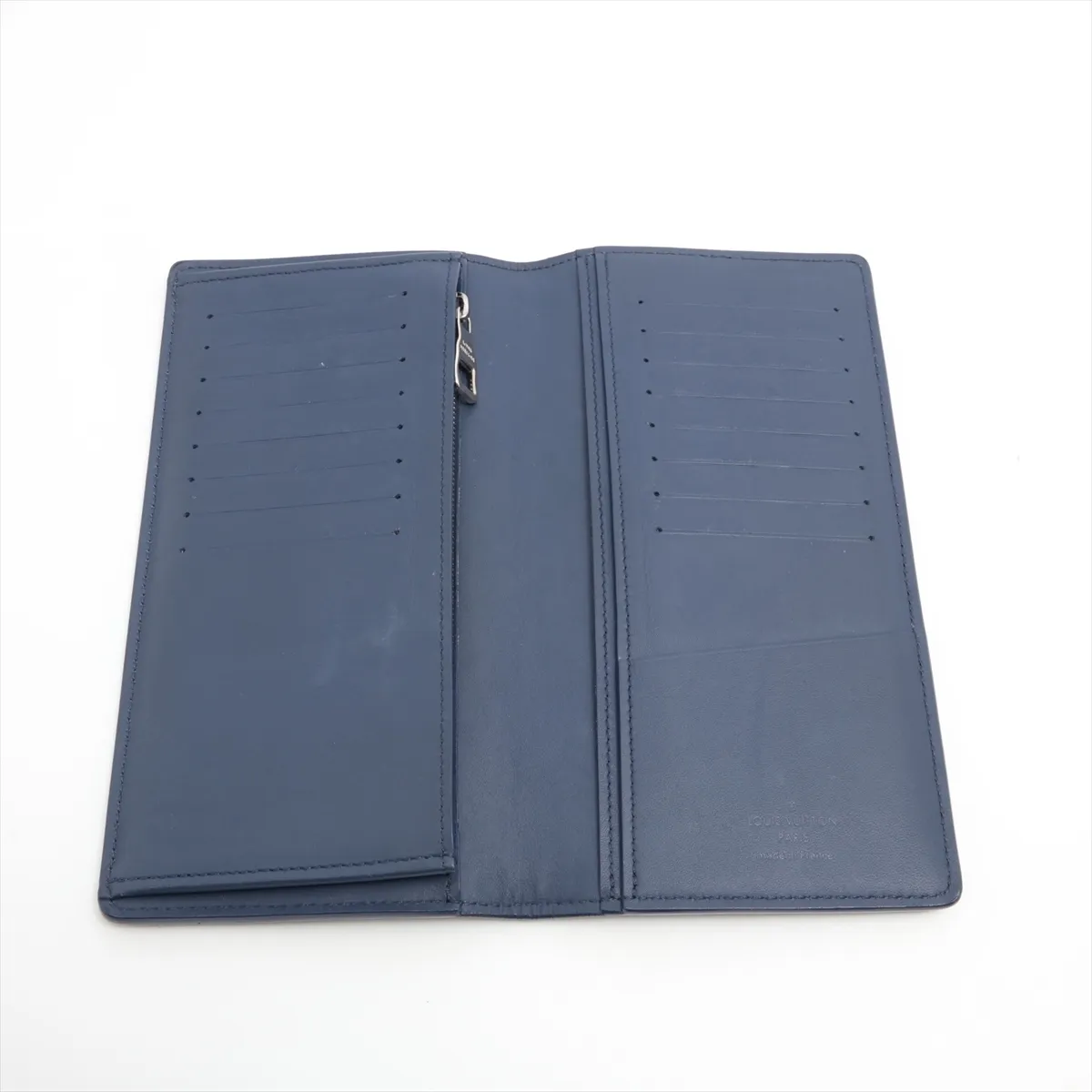 Watercolor Monogram Portefeuille Brazza NM M80465 Navy Long Wallet (RFID detected) — view 3