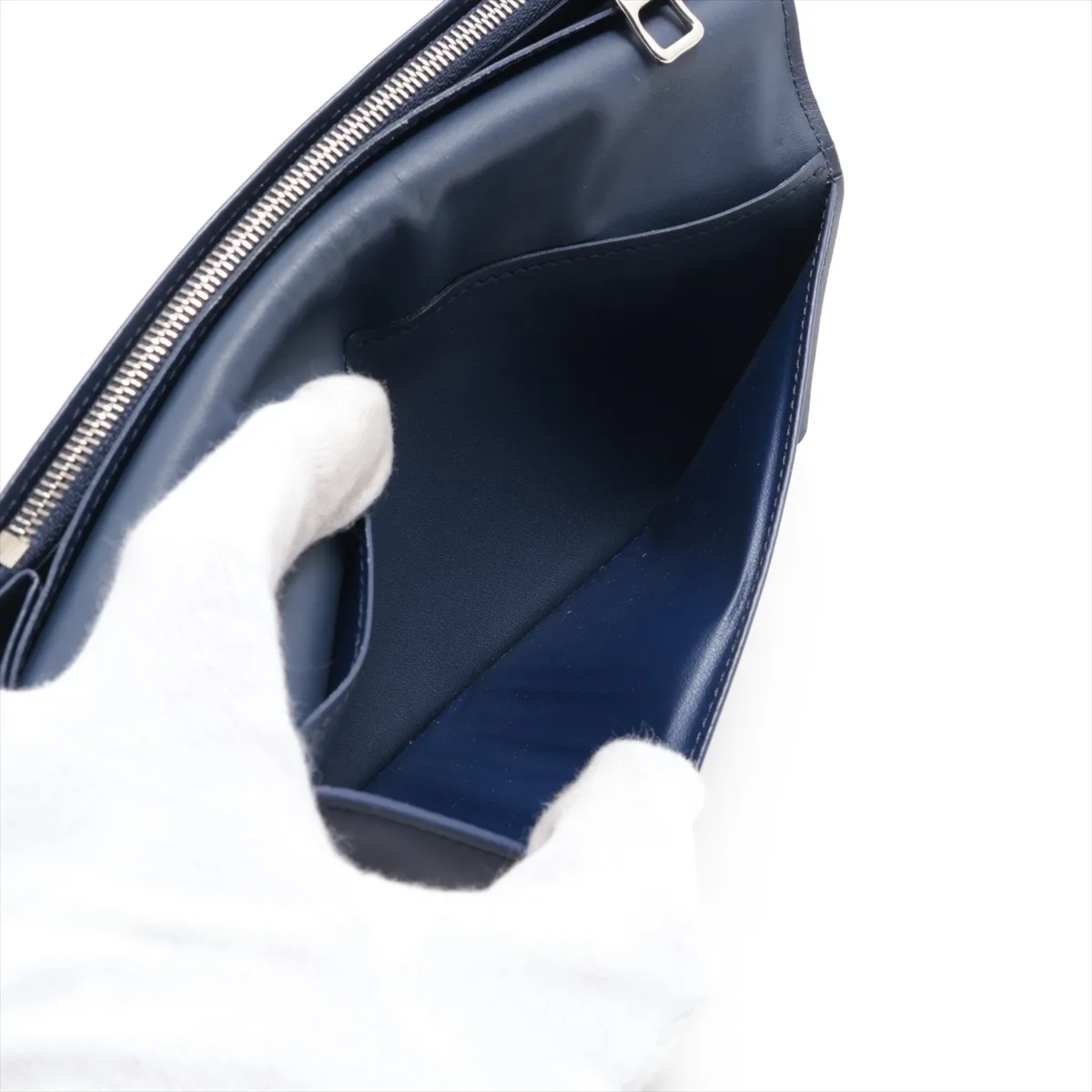 Watercolor Monogram Portefeuille Brazza NM M80465 Navy Long Wallet (RFID detected) — view 4