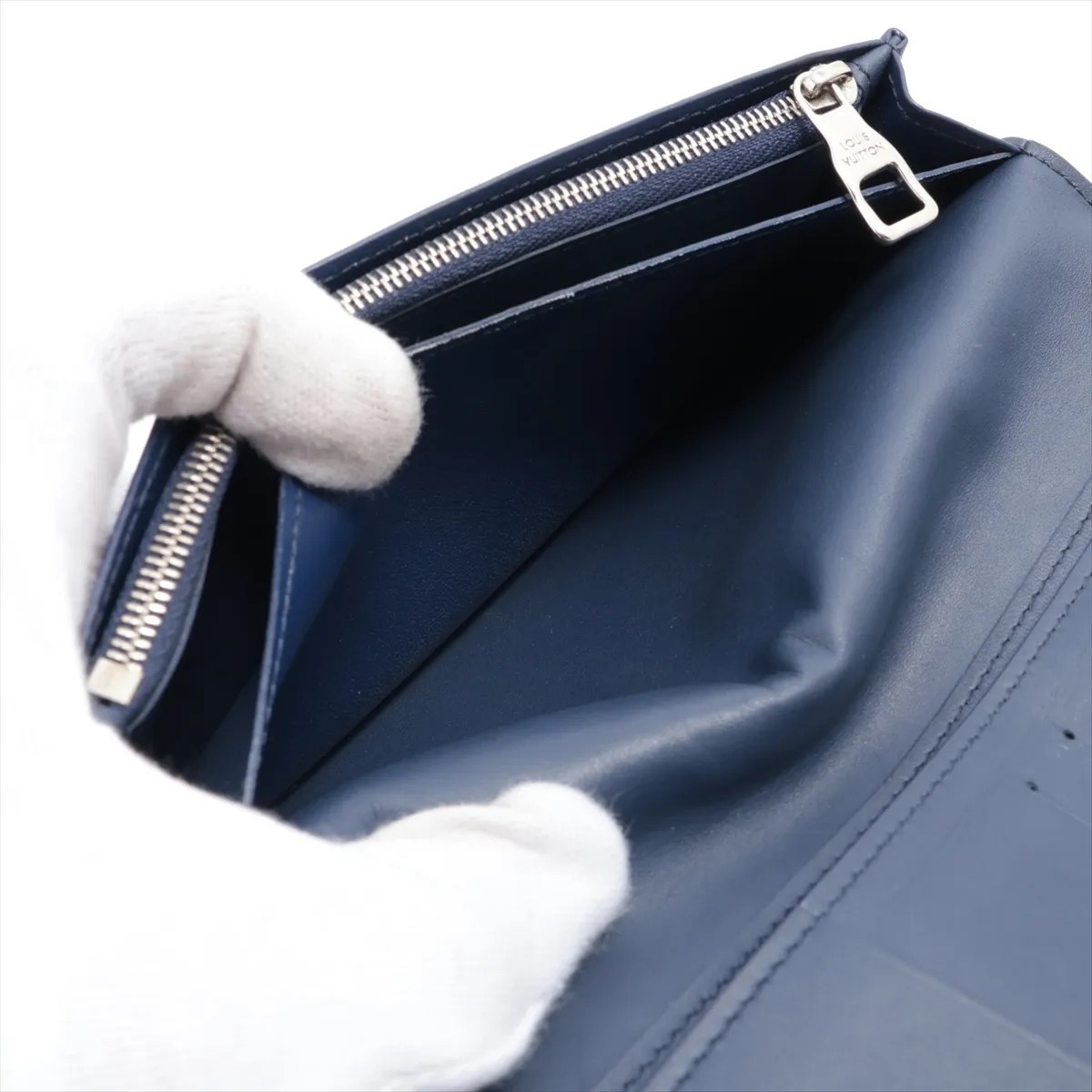 Watercolor Monogram Portefeuille Brazza NM M80465 Navy Long Wallet (RFID detected) — view 6