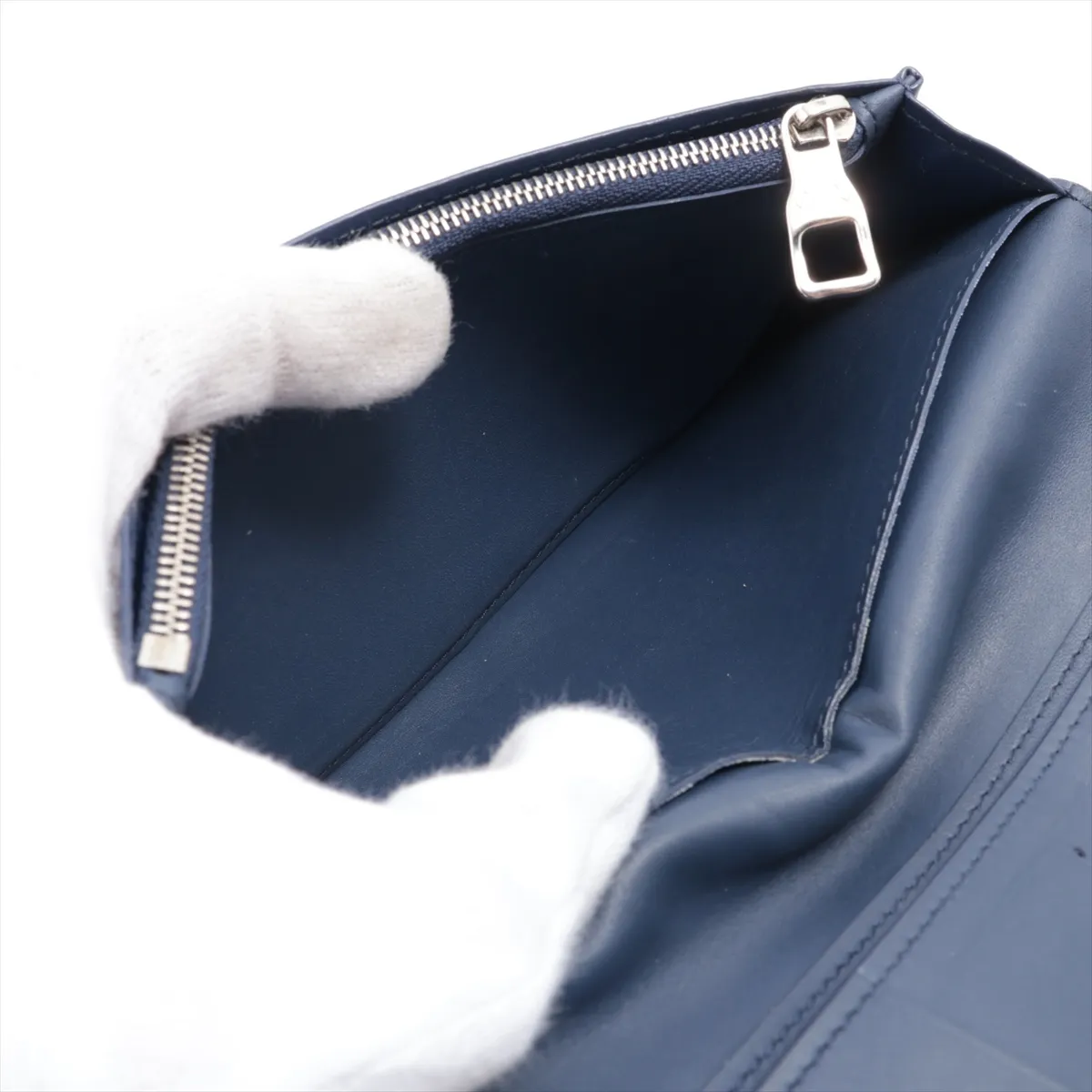 Watercolor Monogram Portefeuille Brazza NM M80465 Navy Long Wallet (RFID detected) — view 7