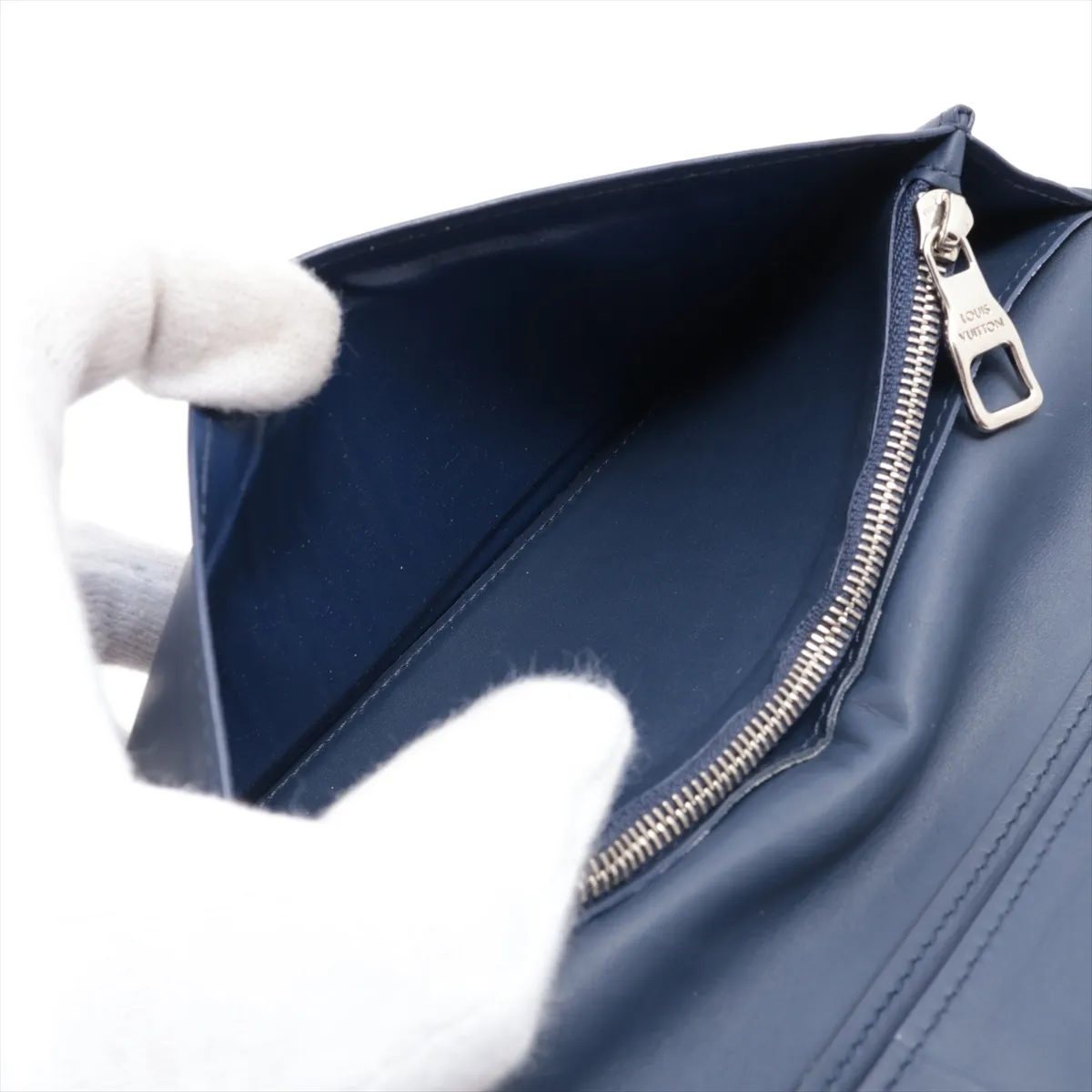 Watercolor Monogram Portefeuille Brazza NM M80465 Navy Long Wallet (RFID detected) — view 8