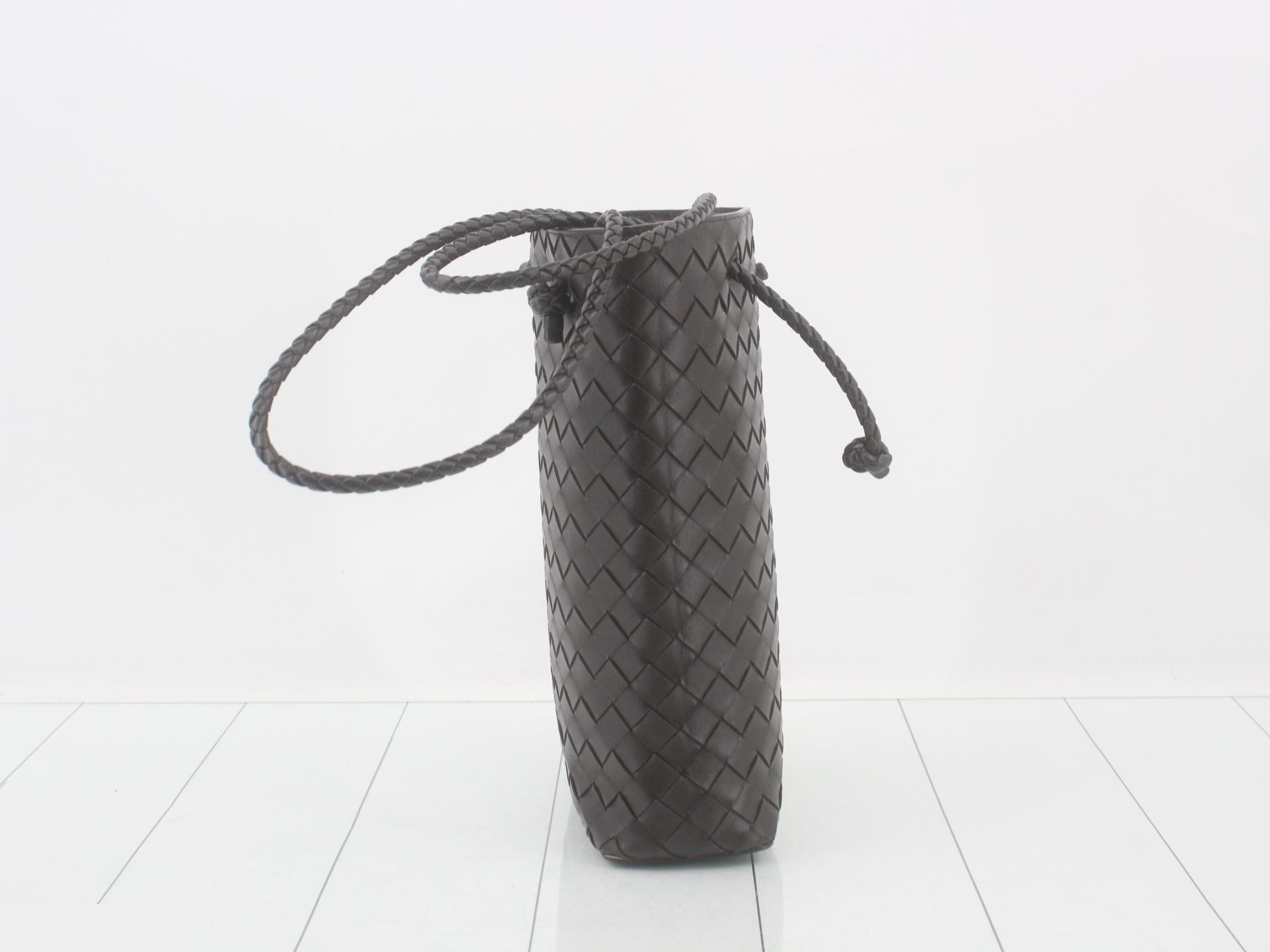 Intrecciato tote bag, brown — view 4