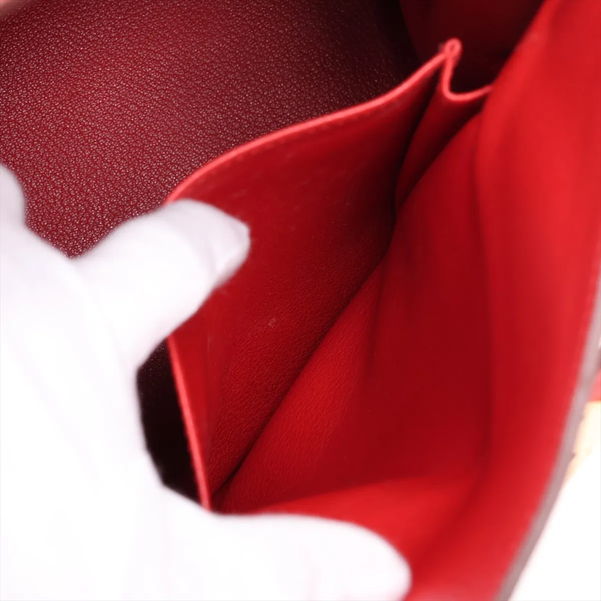 [Individually packaged] Hermes Kelly 40 Retournée Taurillon Clemence Red Gold Hardware P:2012 — view 11