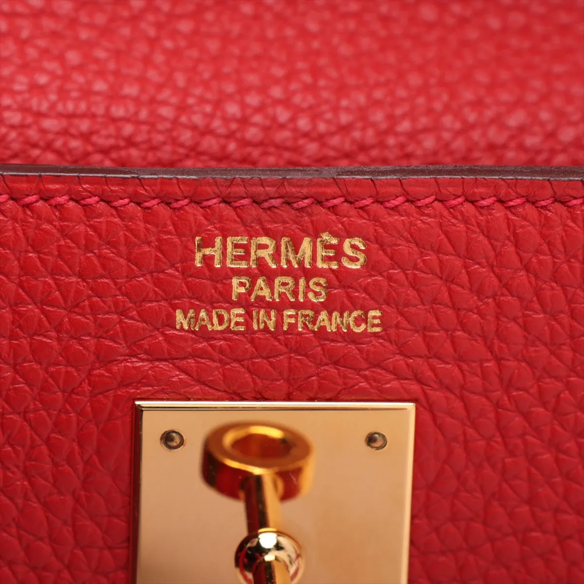 [Individually packaged] Hermes Kelly 40 Retournée Taurillon Clemence Red Gold Hardware P:2012 — view 12