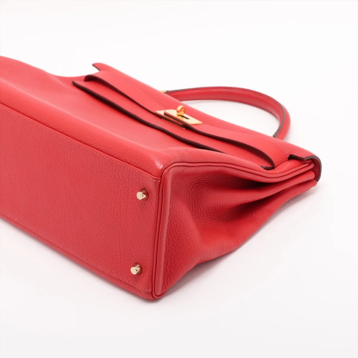 [Individually packaged] Hermes Kelly 40 Retournée Taurillon Clemence Red Gold Hardware P:2012 — view 3