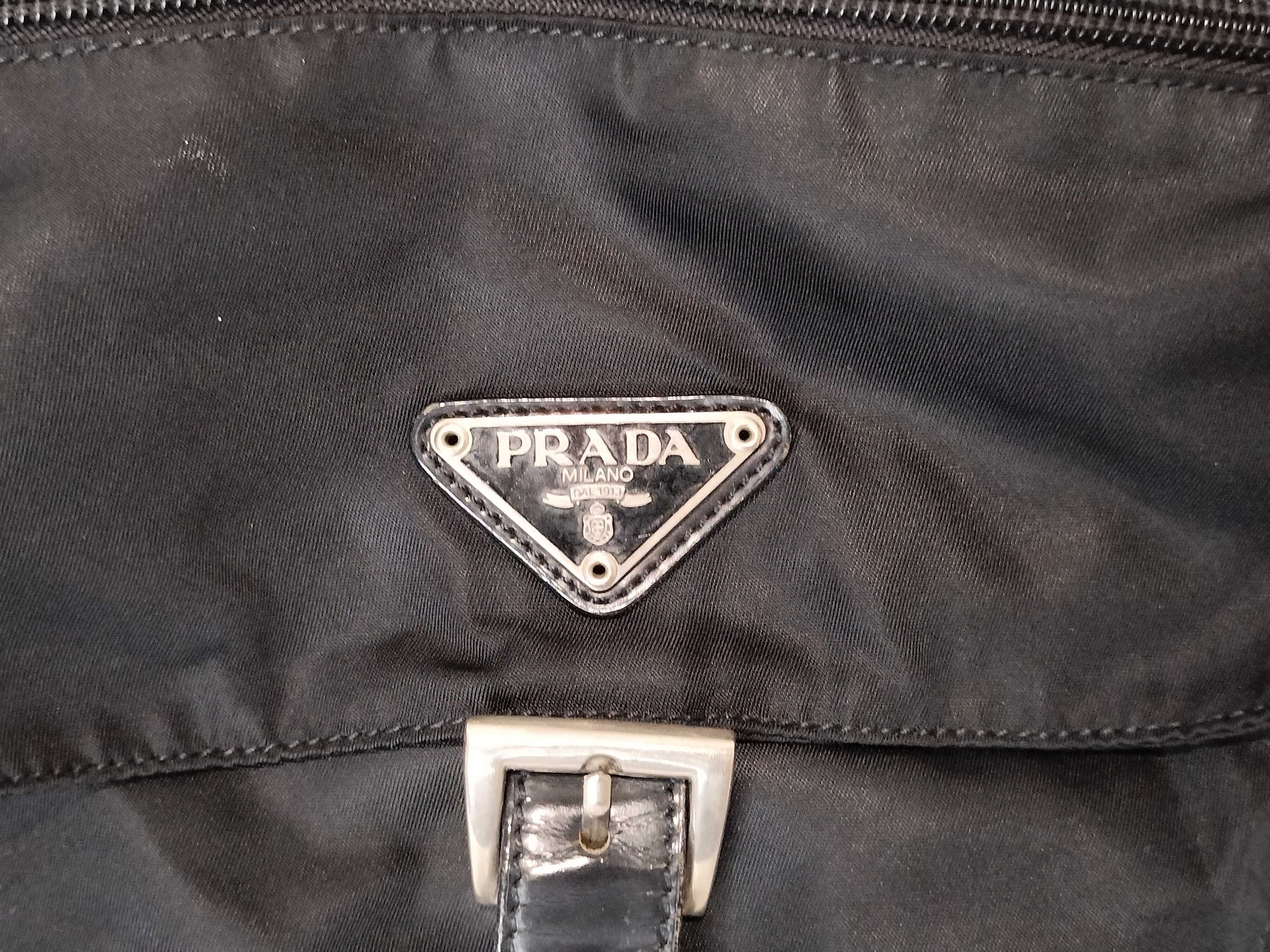 Nylon Flap Shoulder Bag with Triangle Logo — view 2
