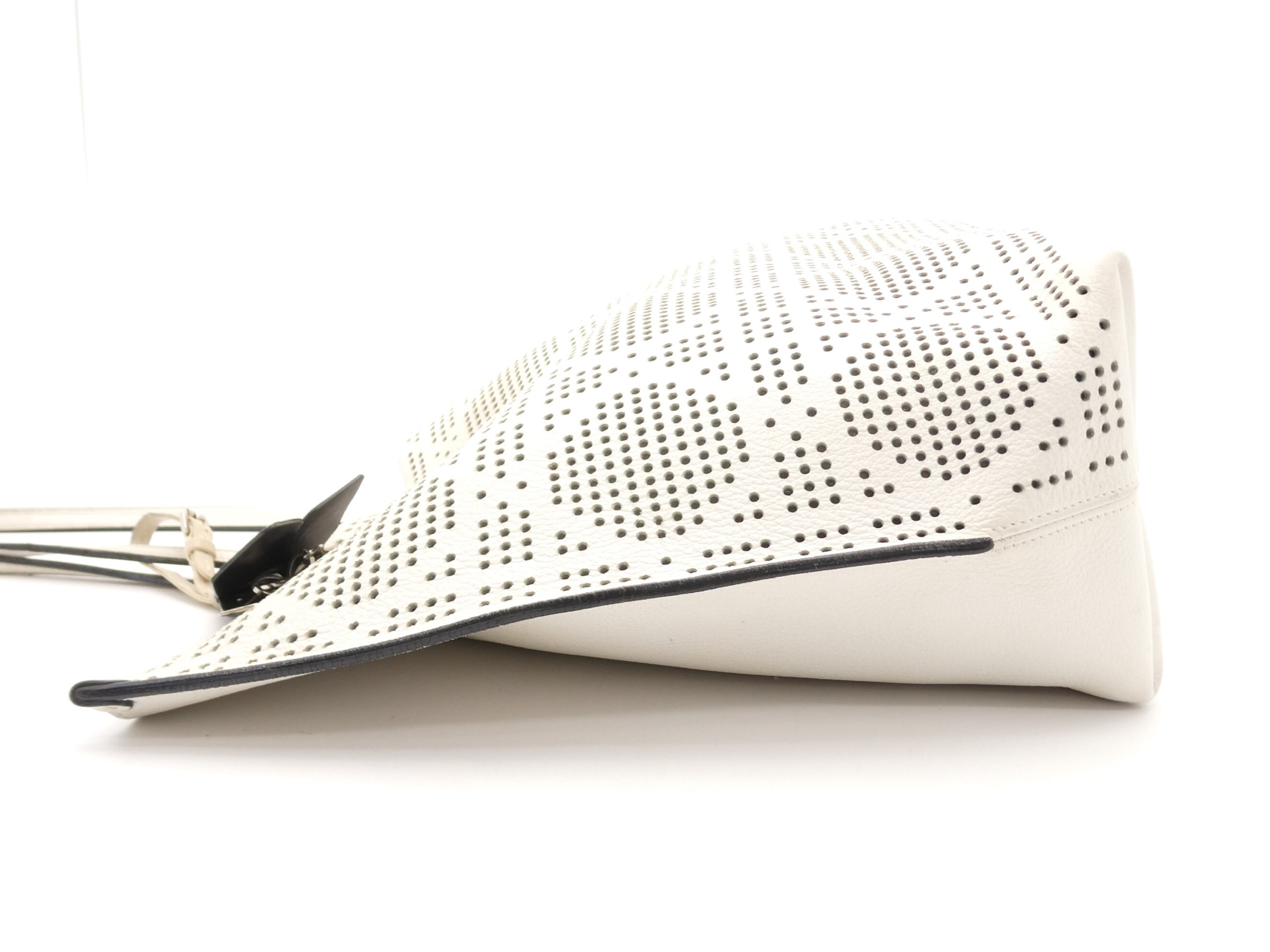 perforated leather tote bag — view 3