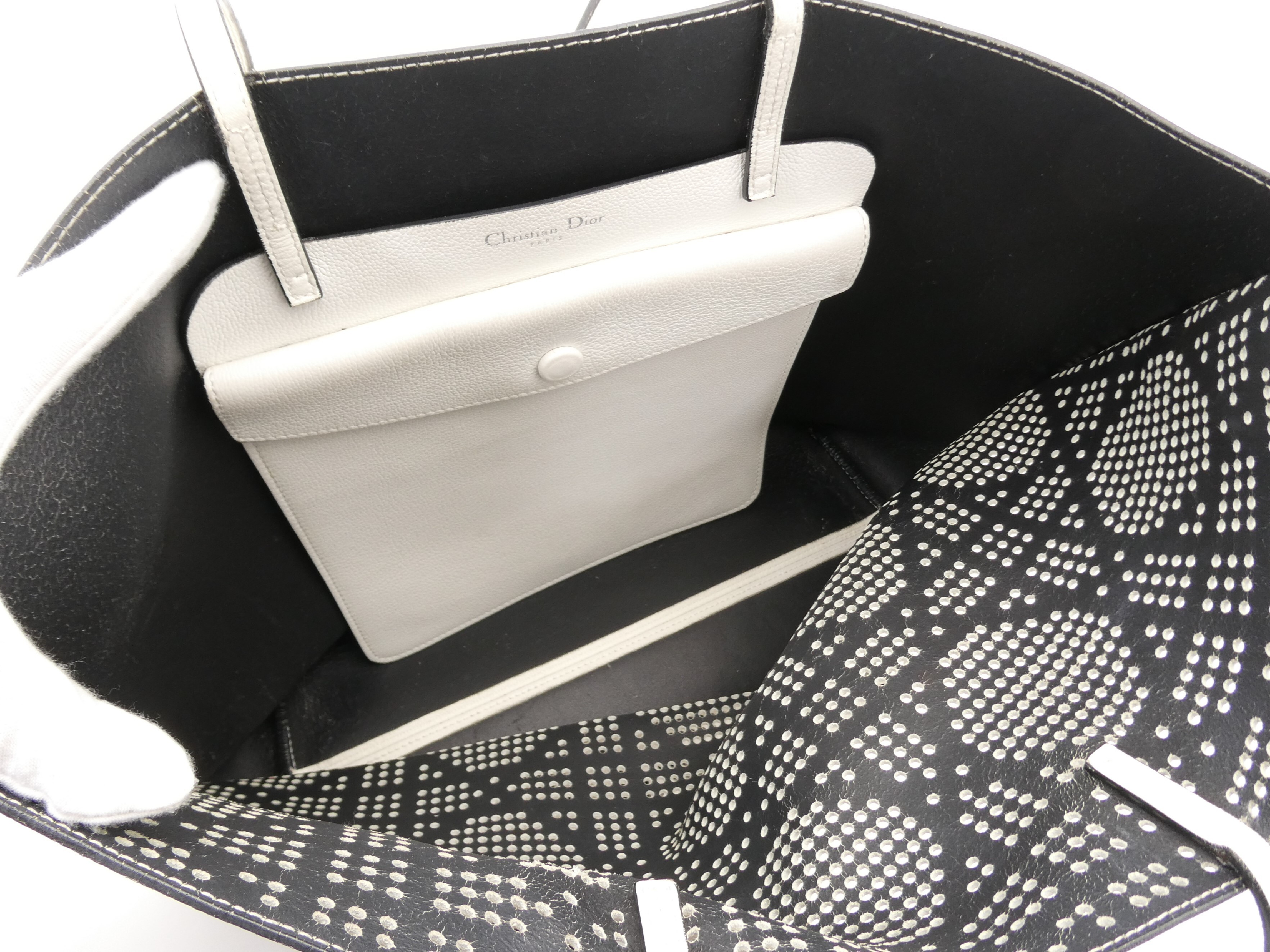 perforated leather tote bag — view 7
