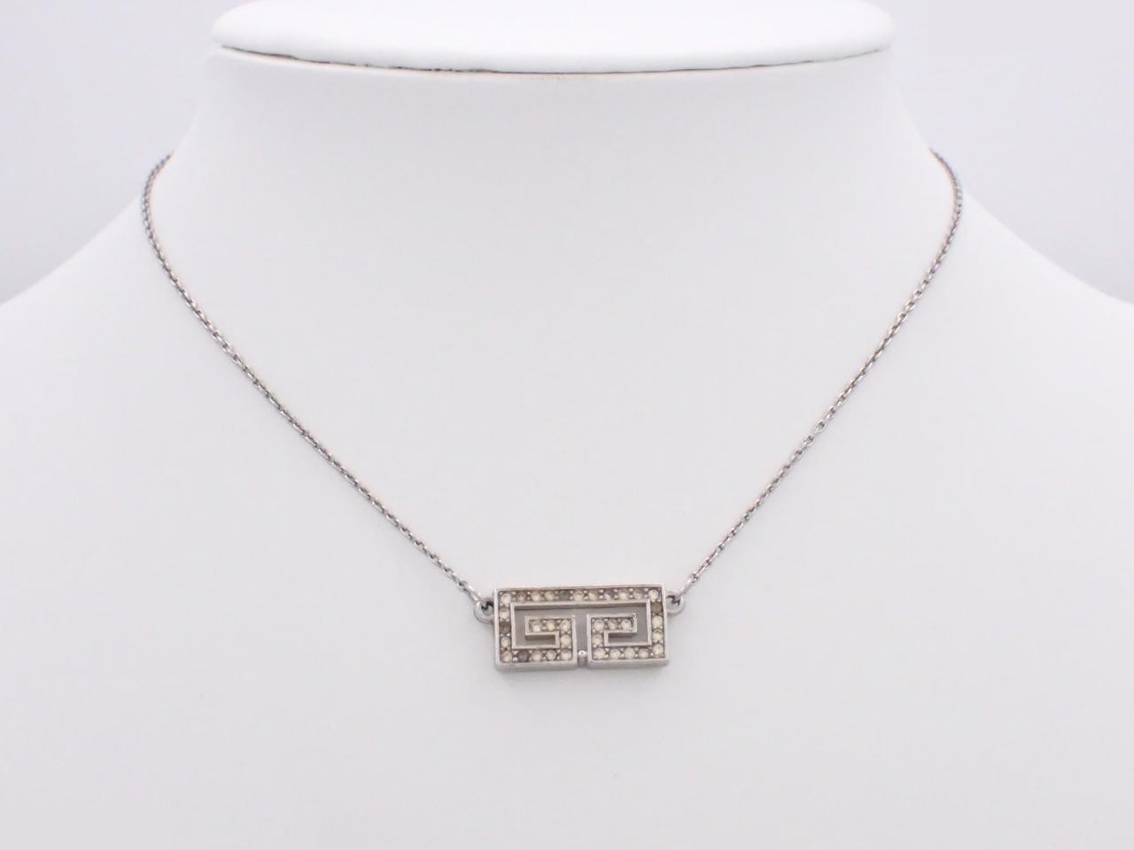 Silver necklace, chain approximately 37cm, chain is non-original. — view 3