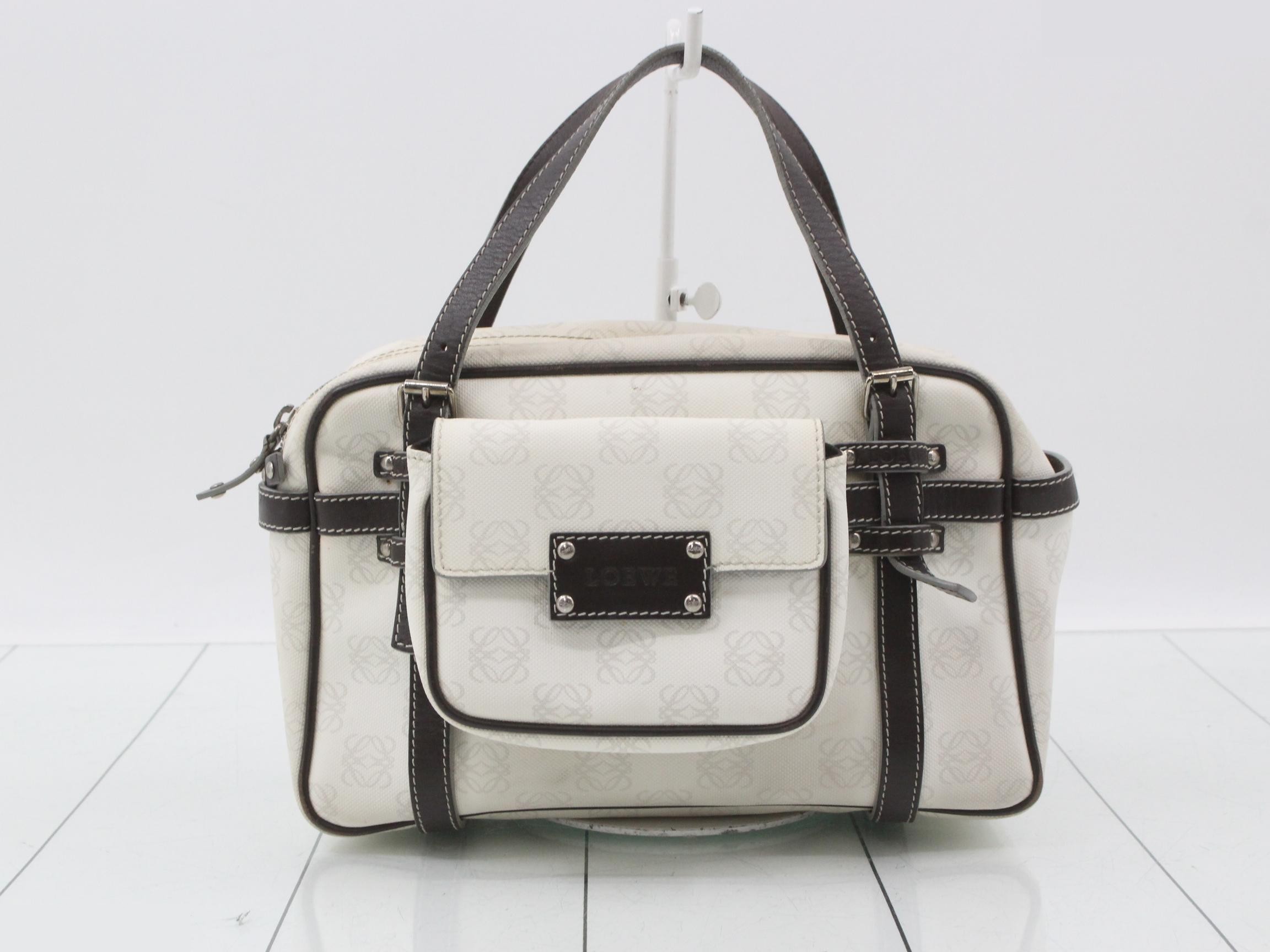 Anagram handbag - White and dark brown