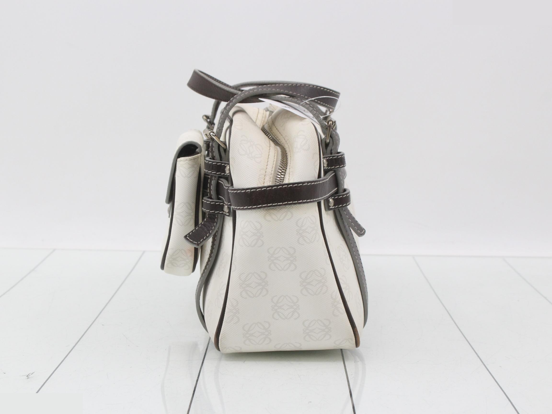 Anagram handbag - White and dark brown — view 3