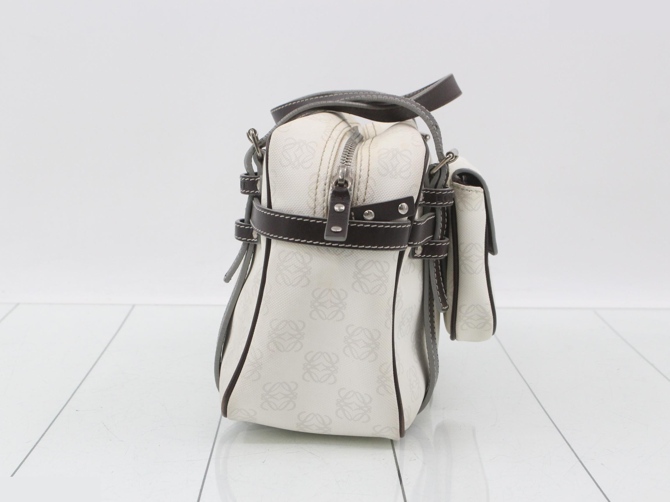 Anagram handbag - White and dark brown — view 4