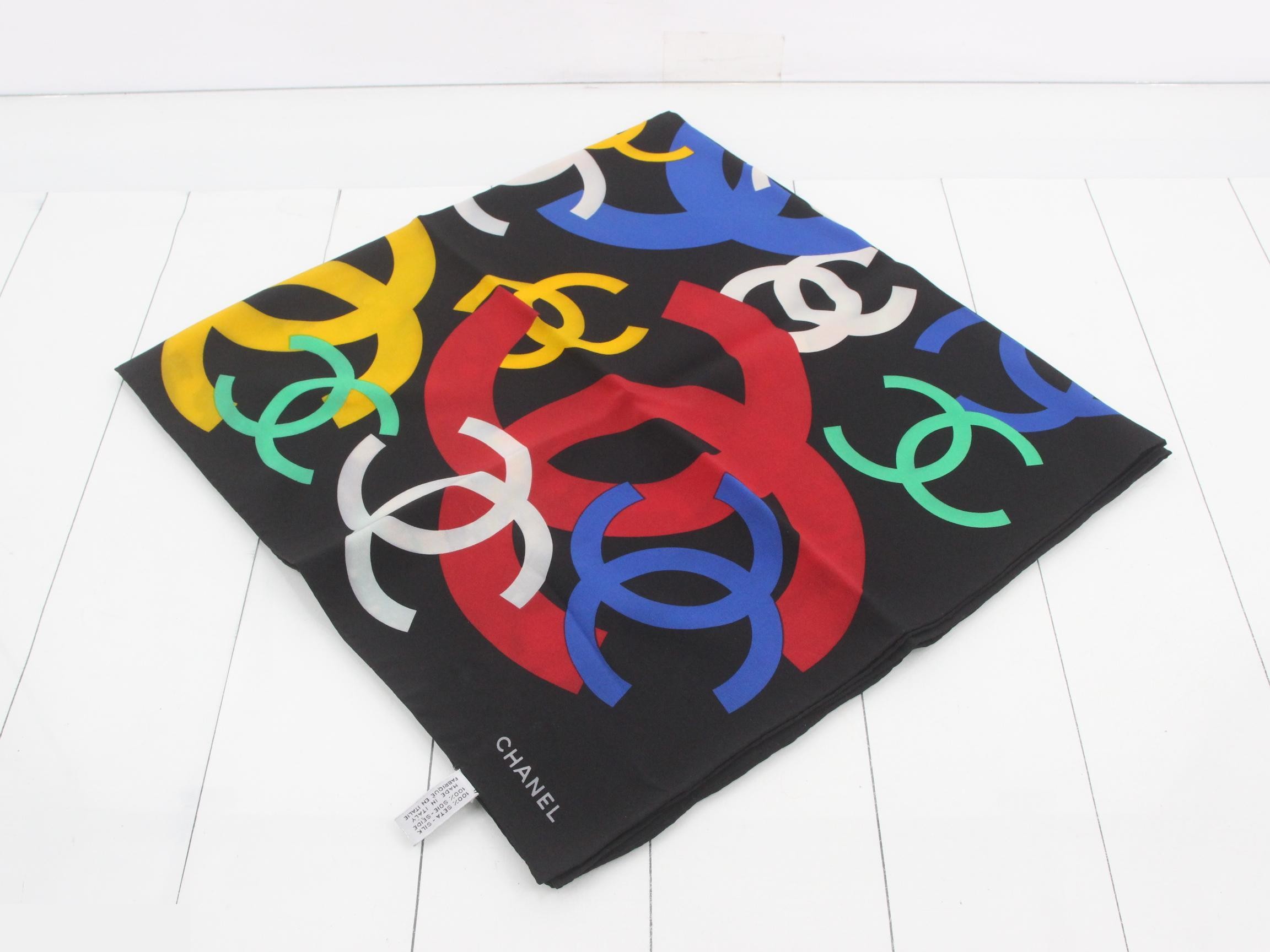 Scarf, Coco Mark design, 100% silk, approximately 85 x 85 cm, with tag.
