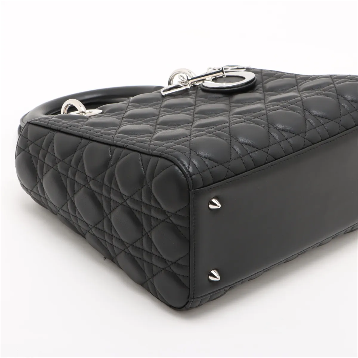 Cannage Lady Dior Leather 2WAY Handbag Black — view 4